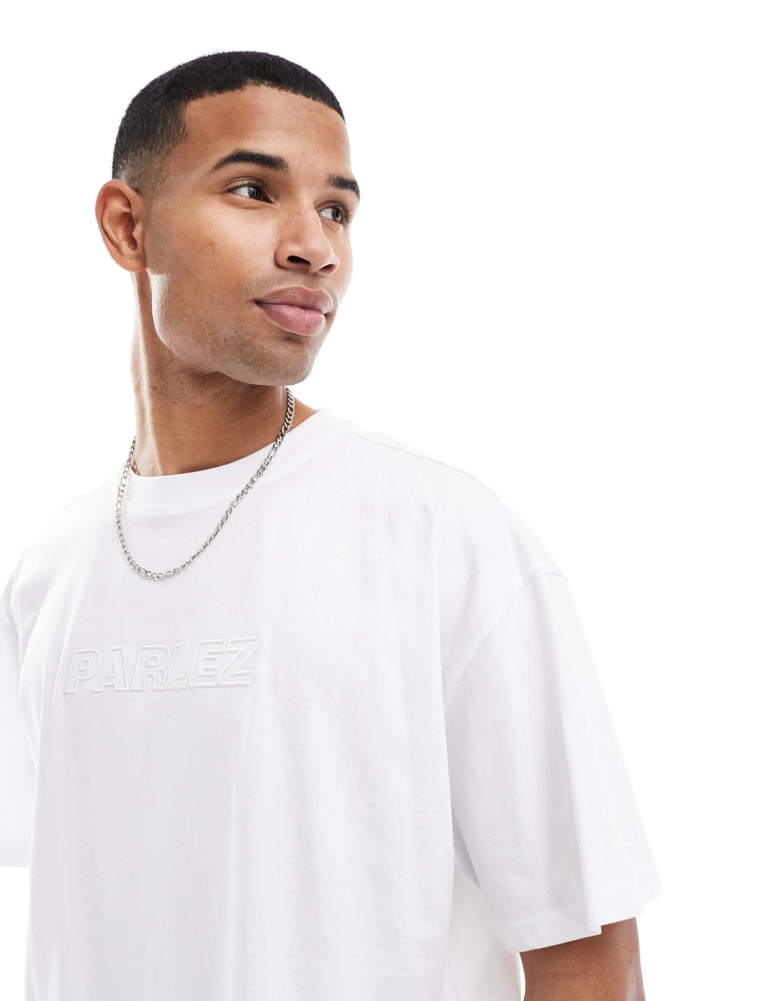 Parlez oversized logo embroidery t-shirt in white - ASOS Sample Sale EU Store