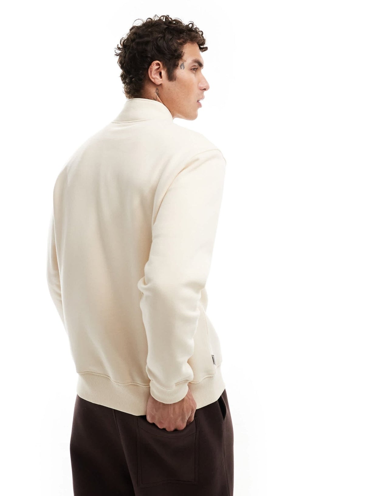 Parlez pantego quarter zip shirt in ecru - ASOS Sample Sale EU Store