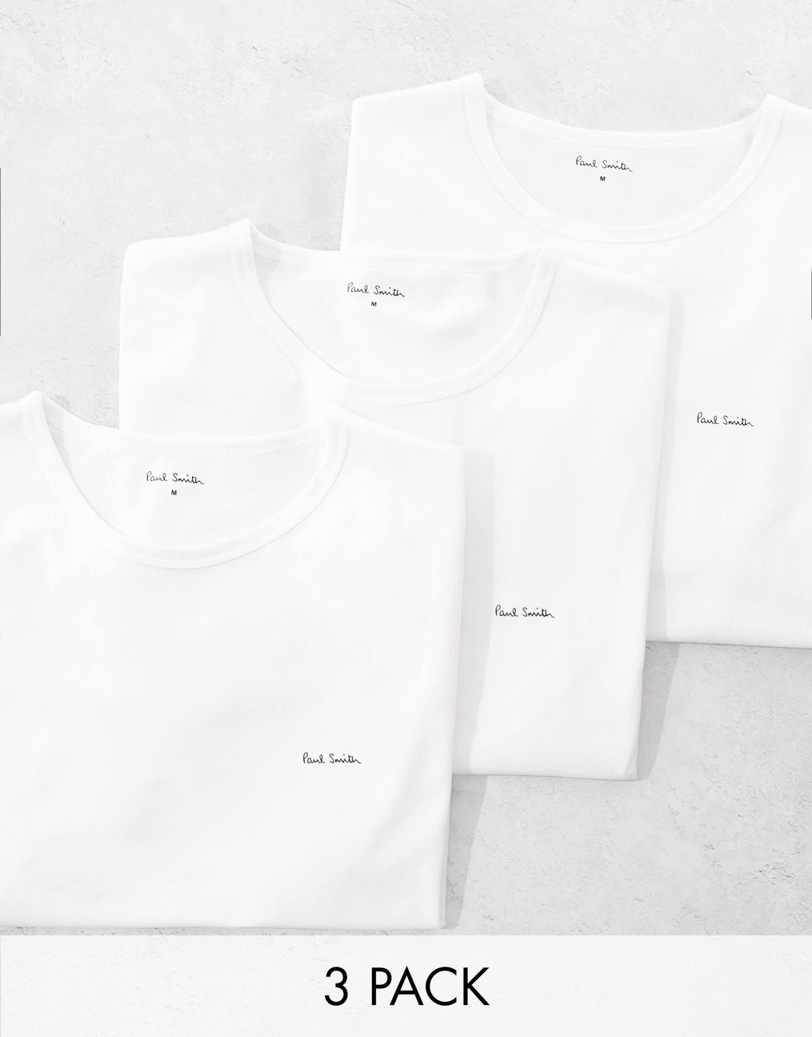 Paul Smith 3 pack loungewear t-shirts with logo in white - ASOS Sample Sale EU Store