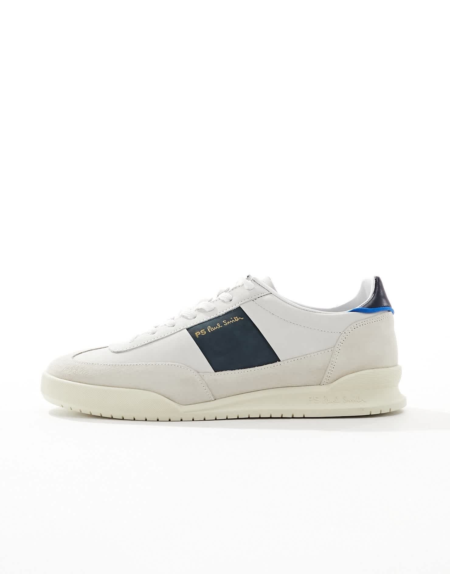 Paul Smith Dover suede mix trainer in white cream mix - ASOS Sample Sale EU Store