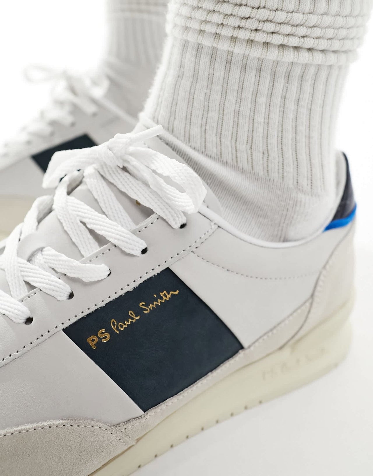Paul Smith Dover suede mix trainer in white cream mix - ASOS Sample Sale EU Store