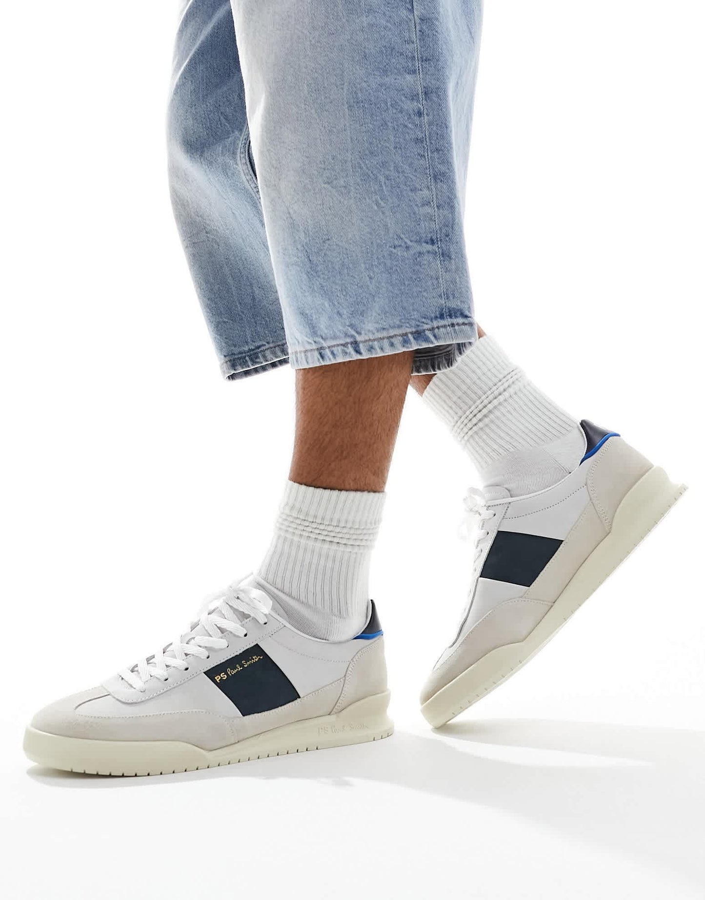 Paul Smith Dover suede mix trainer in white cream mix - ASOS Sample Sale EU Store