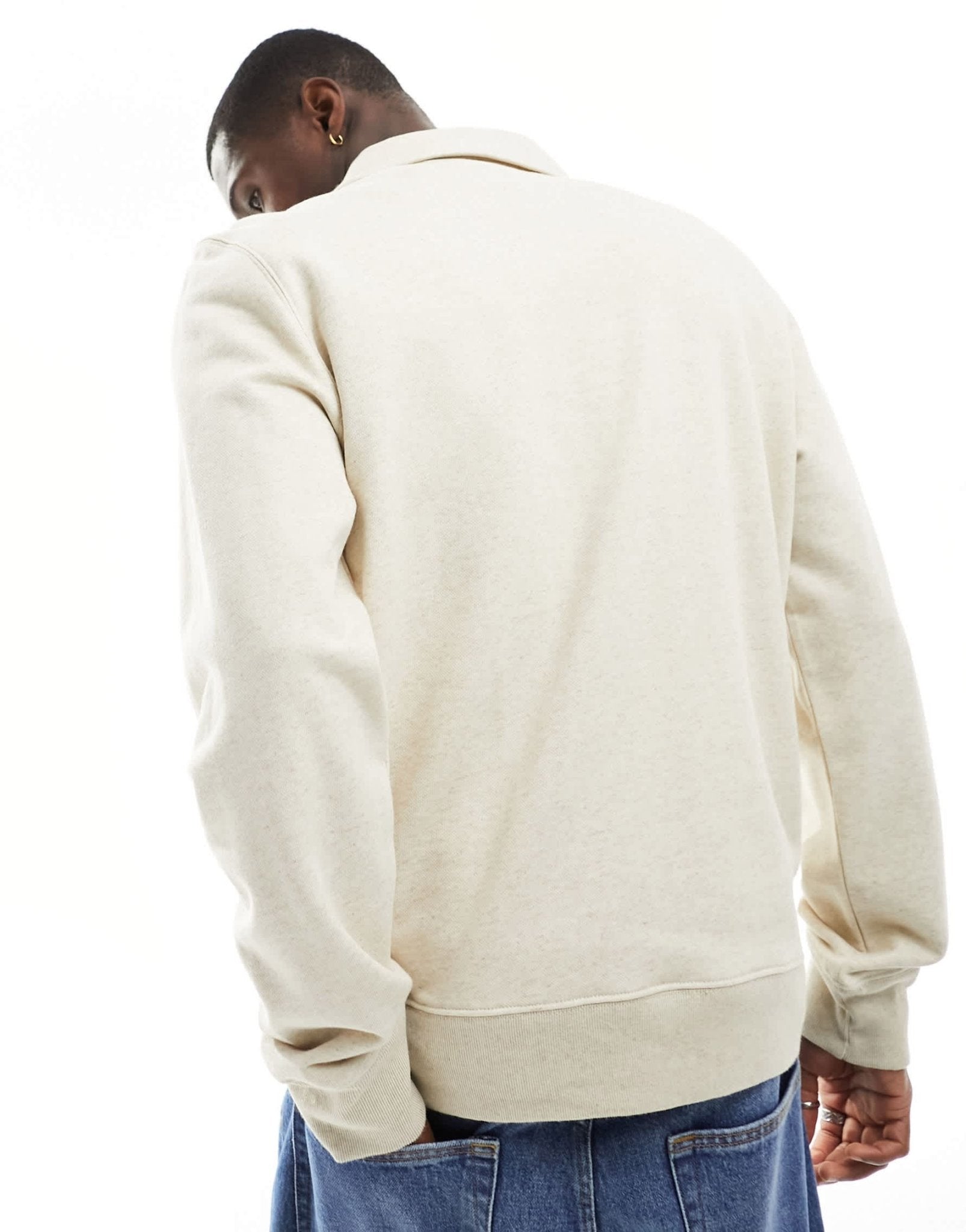Paul Smith half zip collared sweatshirt with zebra logo in cream - ASOS Sample Sale EU Store