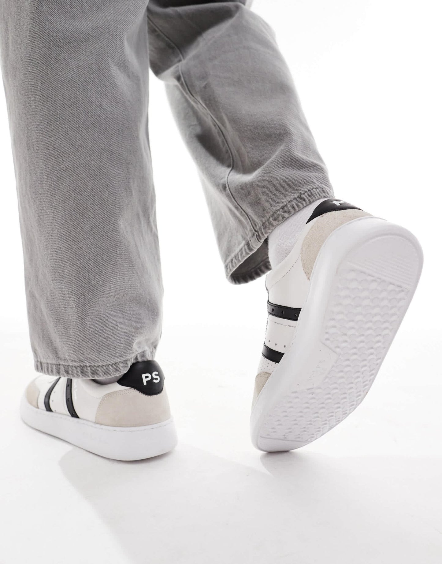 Paul Smith leather logo trainers with side stripe in white - ASOS Sample Sale EU Store