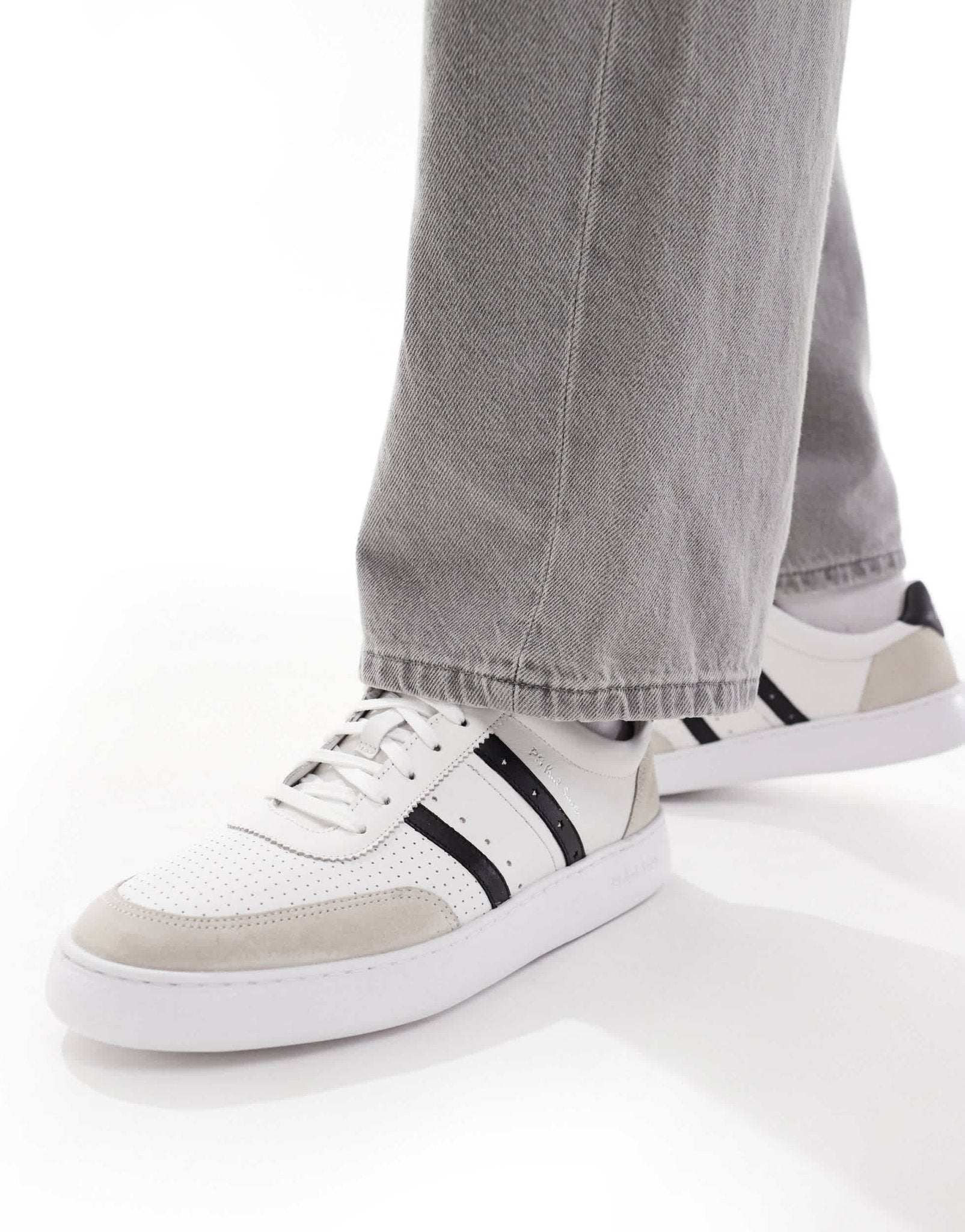 Paul Smith leather logo trainers with side stripe in white - ASOS Sample Sale EU Store