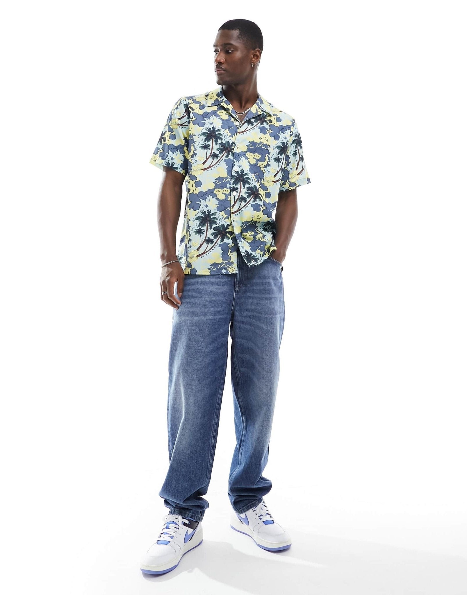 Paul Smith revere collar shirt in blue floral print - ASOS Sample Sale EU Store