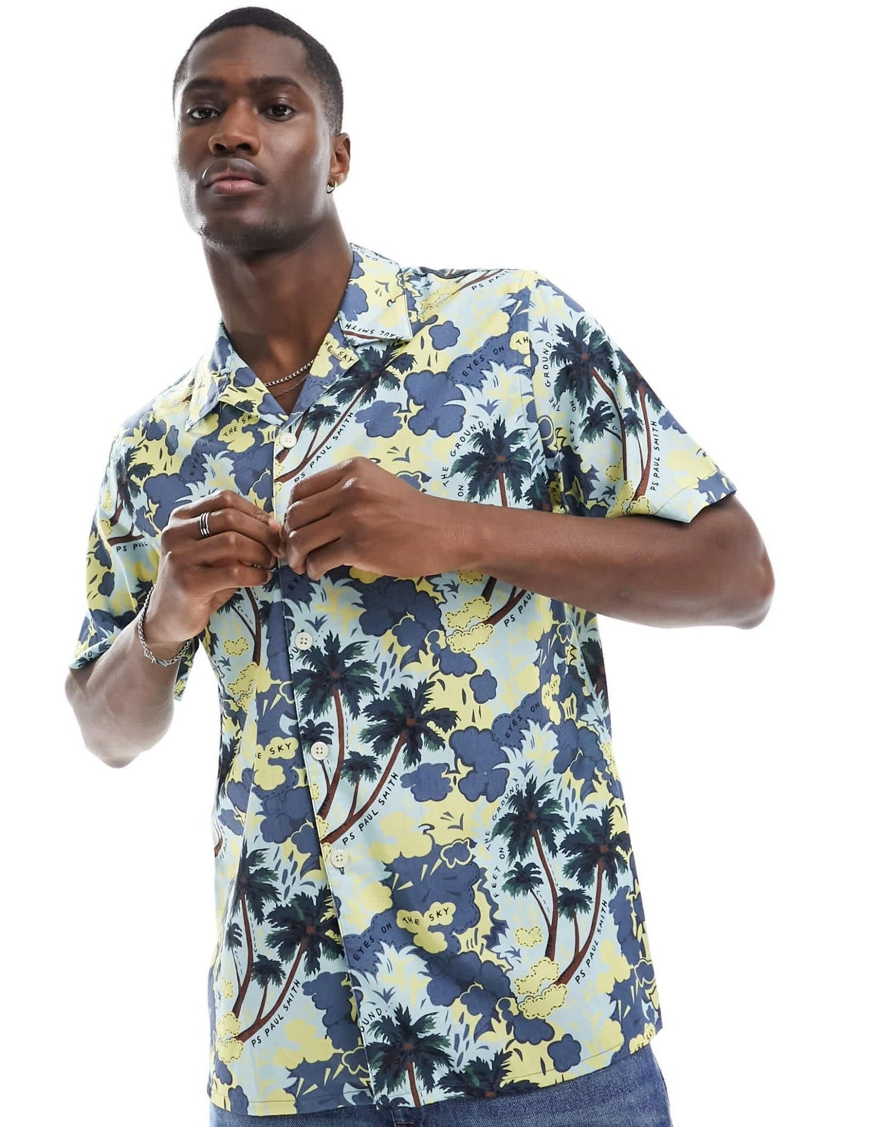 Paul Smith revere collar shirt in blue floral print - ASOS Sample Sale EU Store