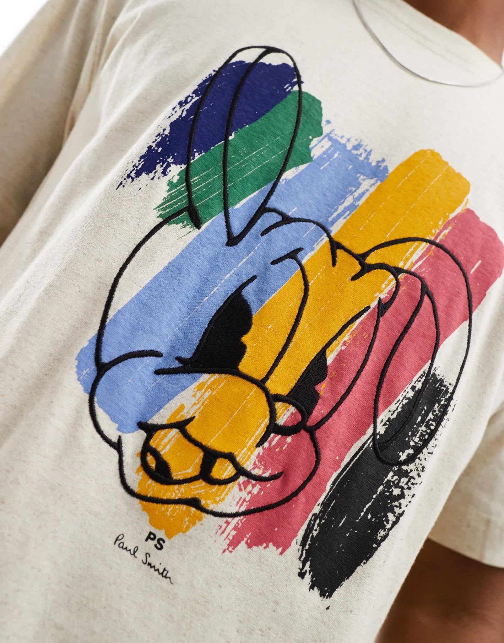 Paul Smith t-shirt with paint rabbit print in cream - ASOS Sample Sale EU Store