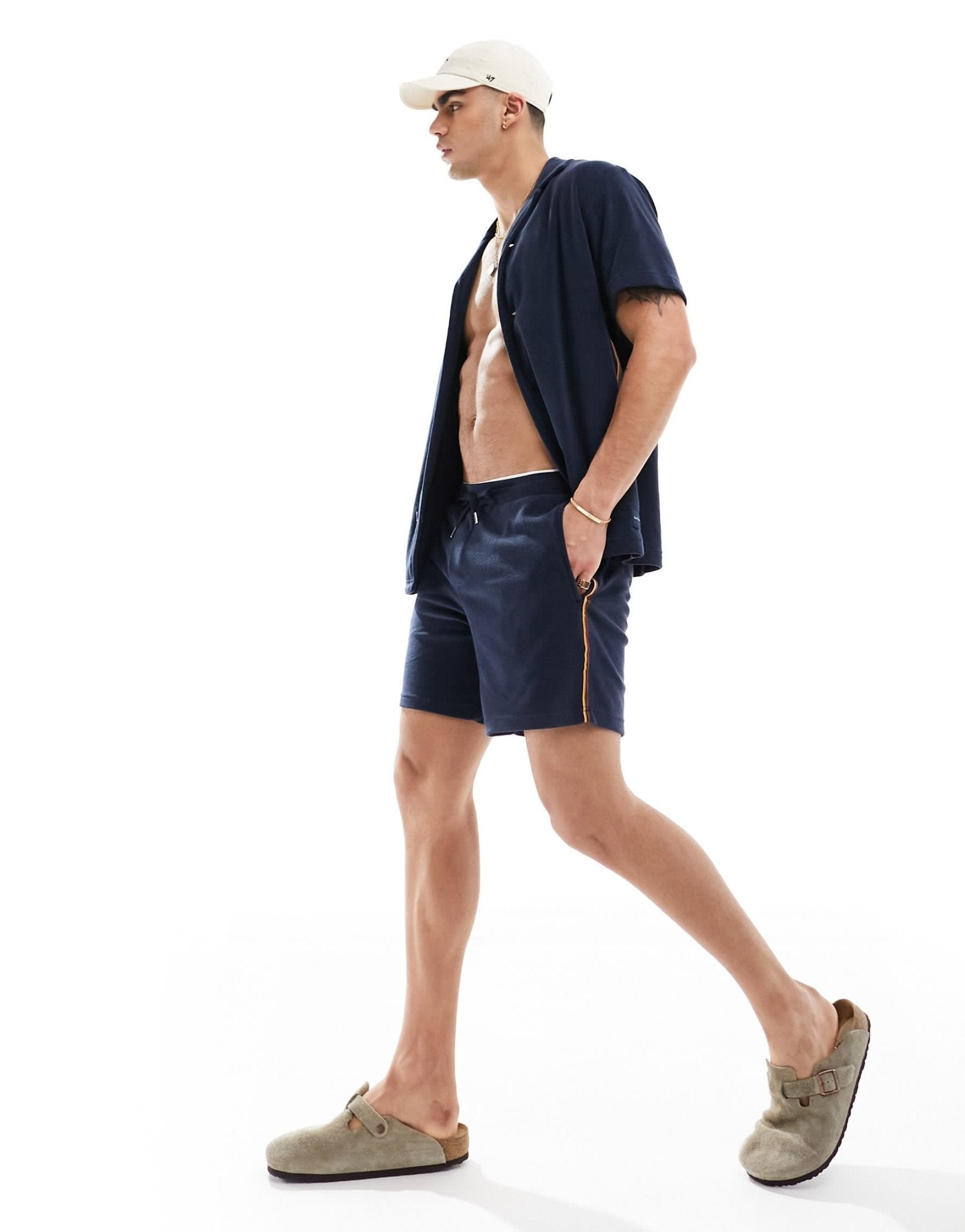 Paul Smith towelling shorts with stripe in navy - ASOS Sample Sale EU Store
