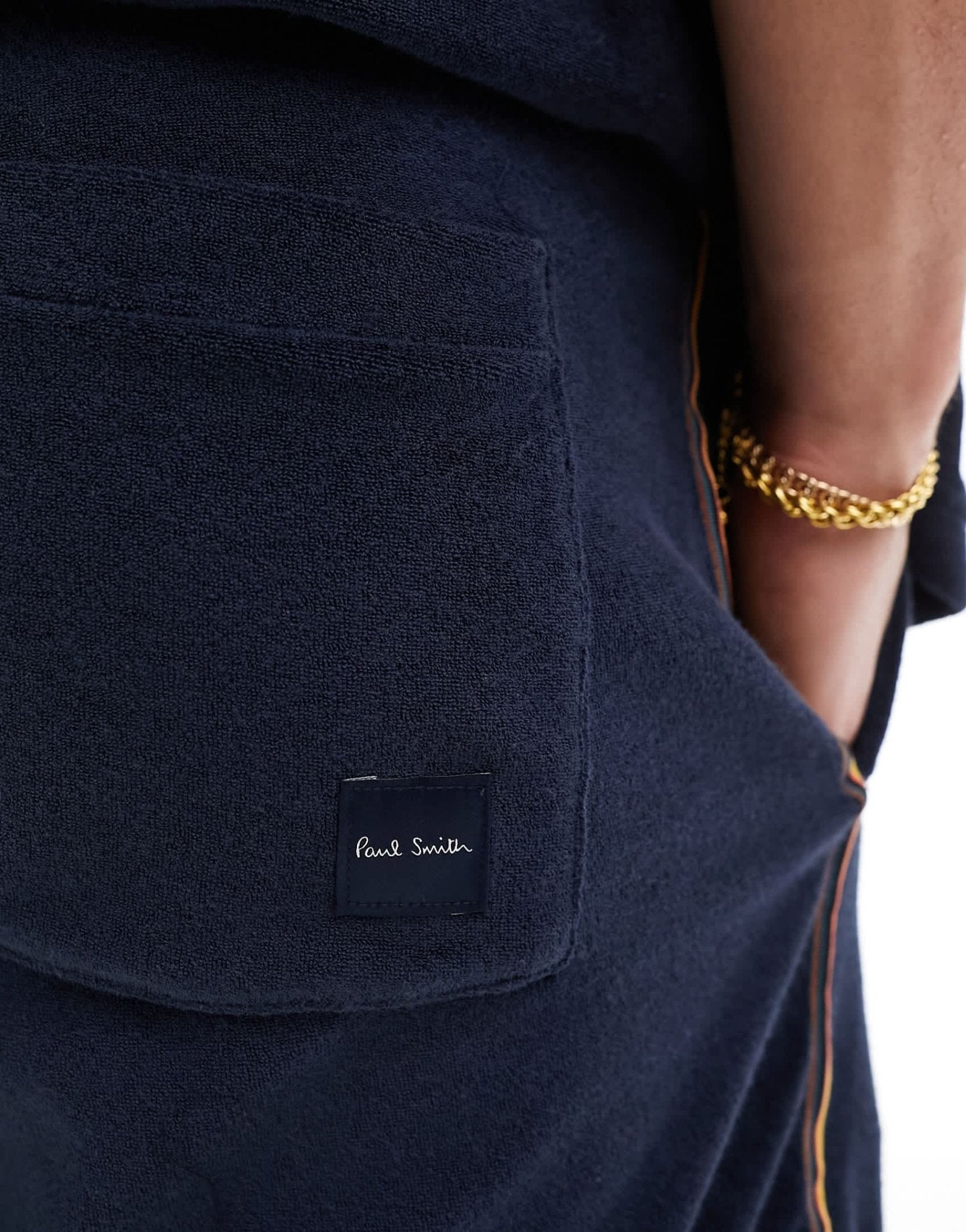 Paul Smith towelling shorts with stripe in navy - ASOS Sample Sale EU Store