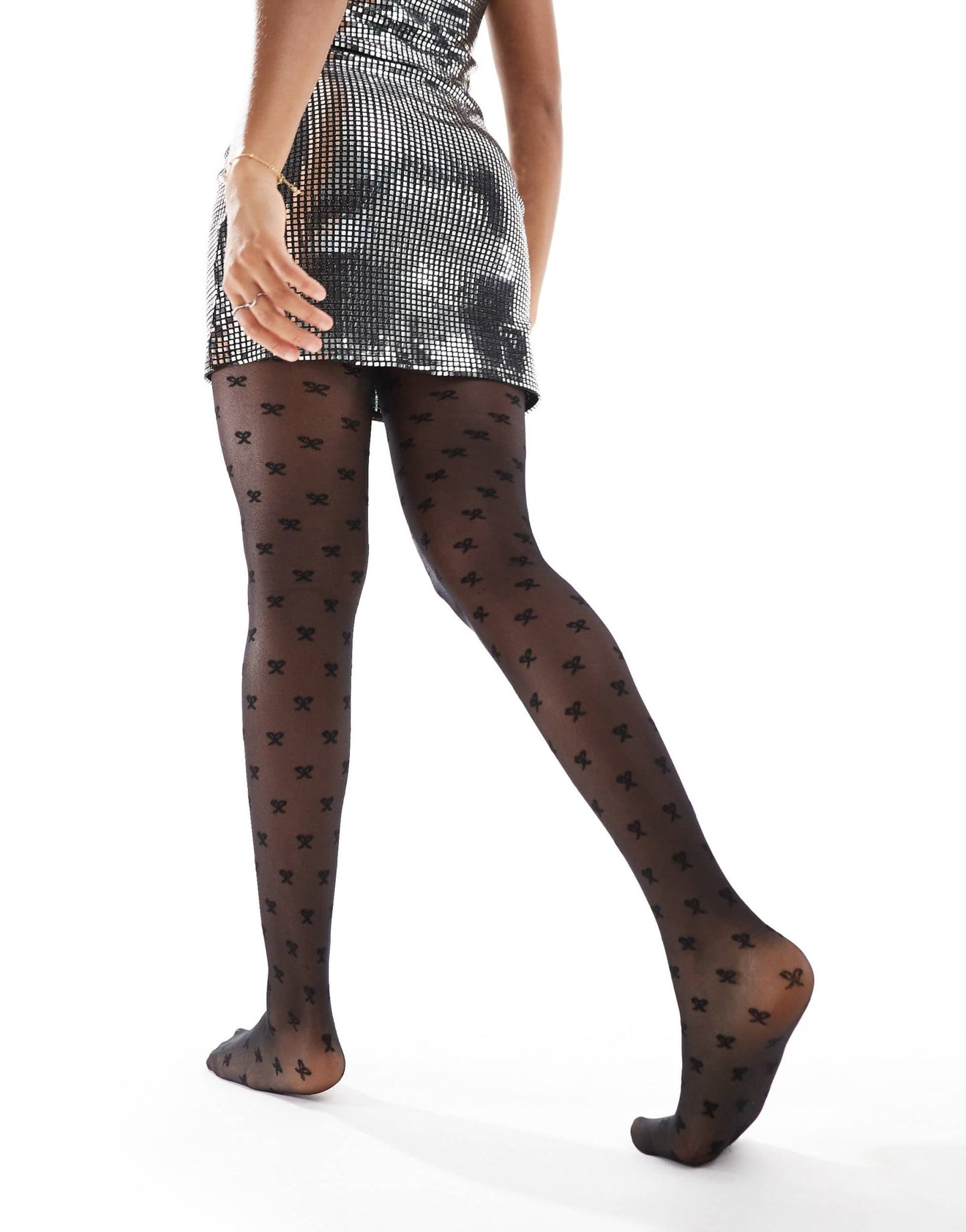 Pieces 20 denier bow tights in black - ASOS Sample Sale EU Store