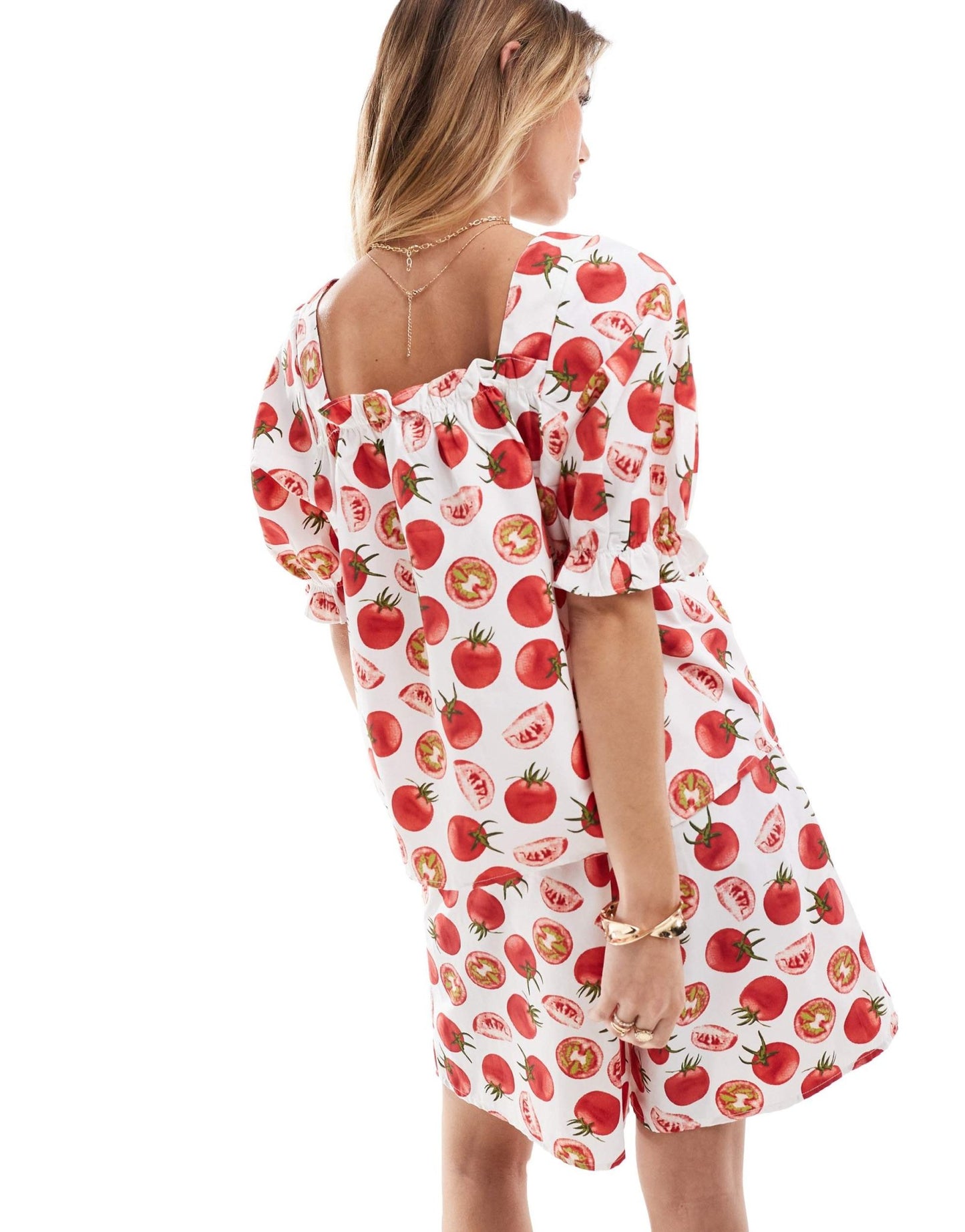 Pieces blouson top co - ord in tomato girl print - ASOS Sample Sale EU Store
