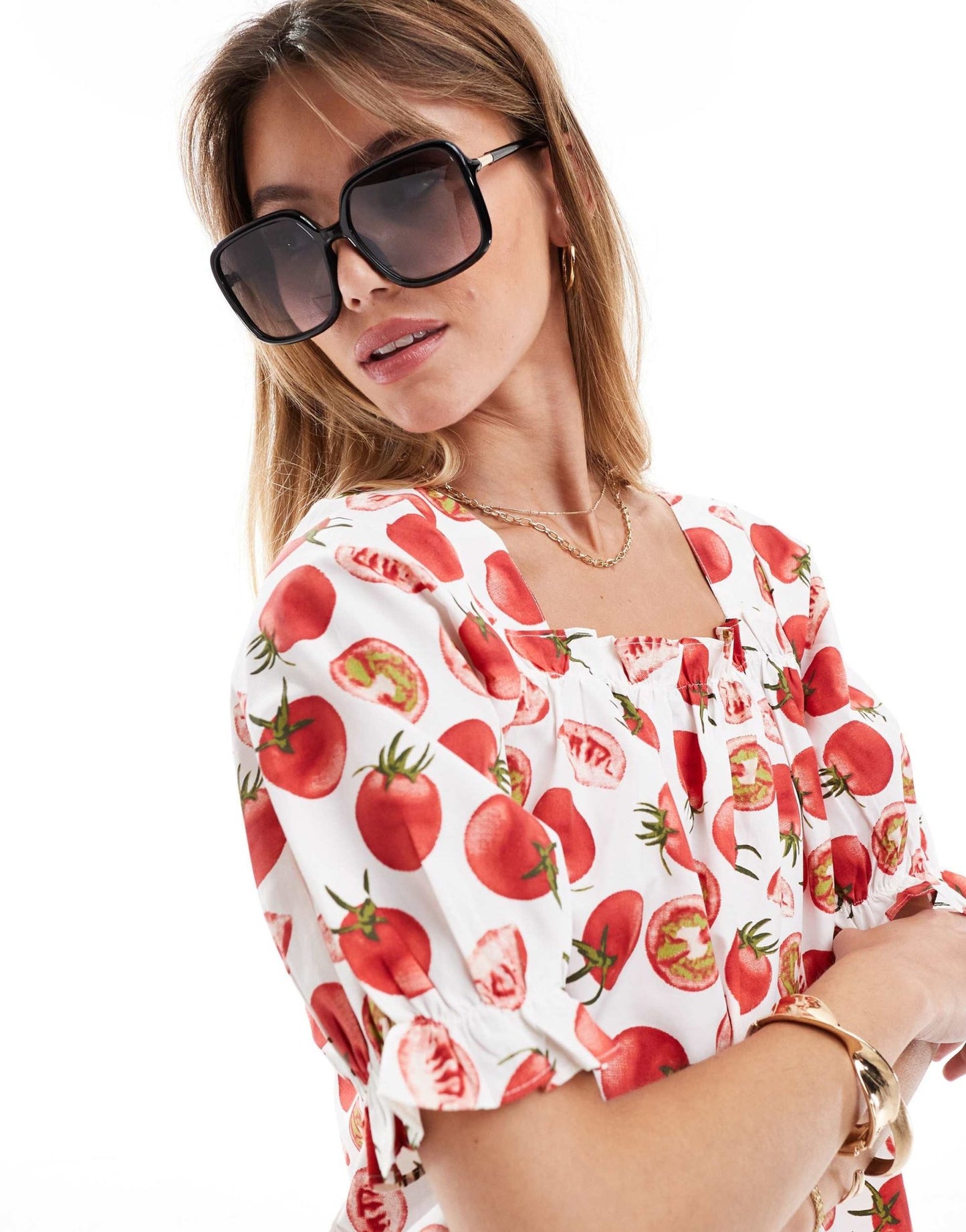 Pieces blouson top co - ord in tomato girl print - ASOS Sample Sale EU Store