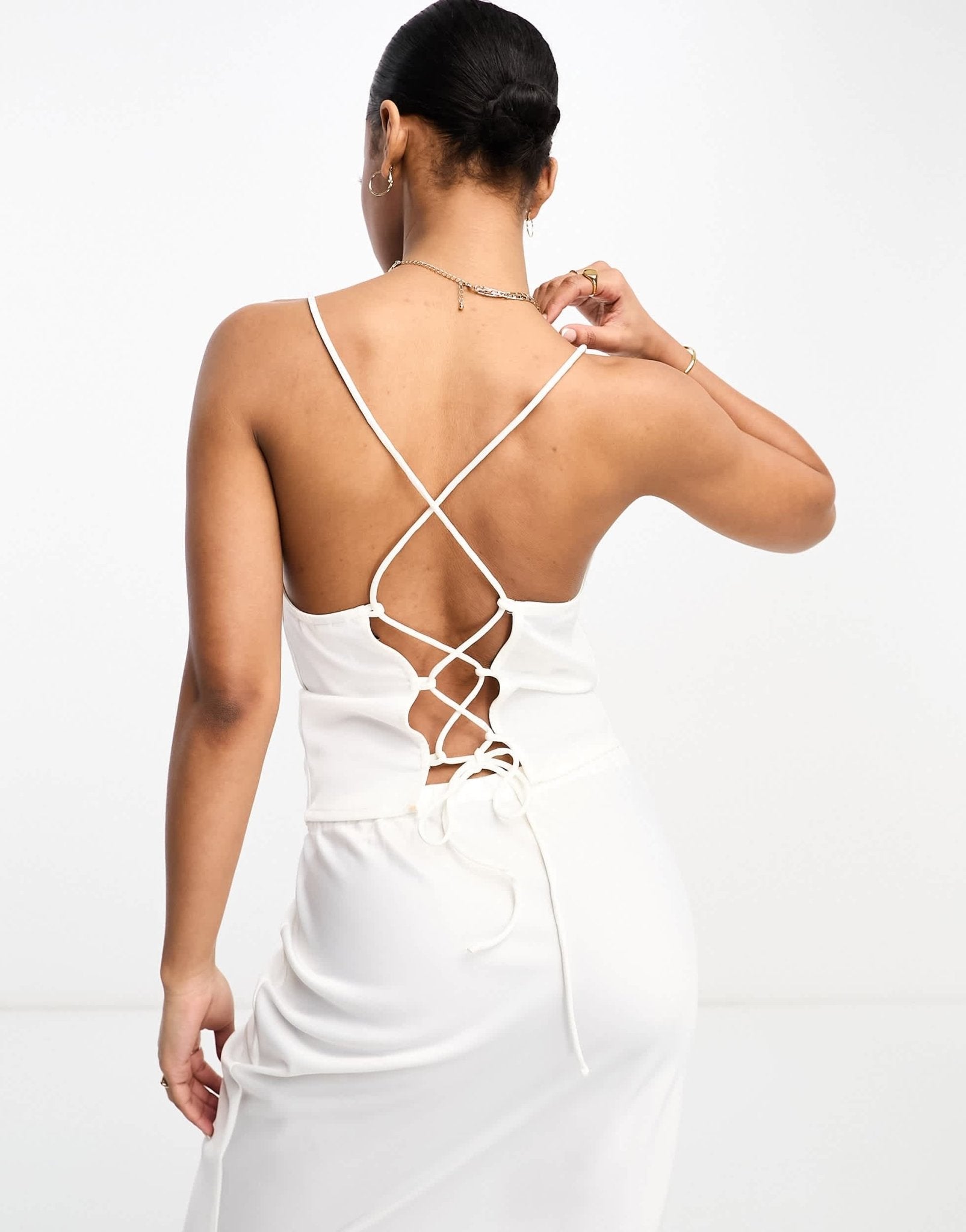 Pieces Bride To Be satin cowl neck cami top in white - ASOS Sample Sale EU Store
