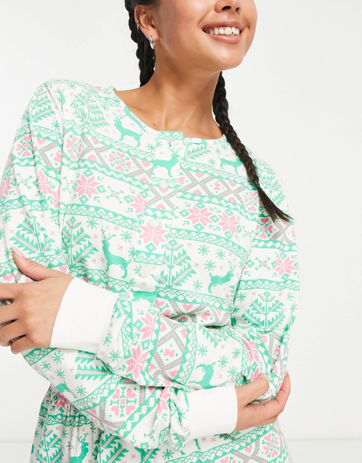Pieces Christmas onsie in green & red stripe - ASOS Sample Sale EU Store
