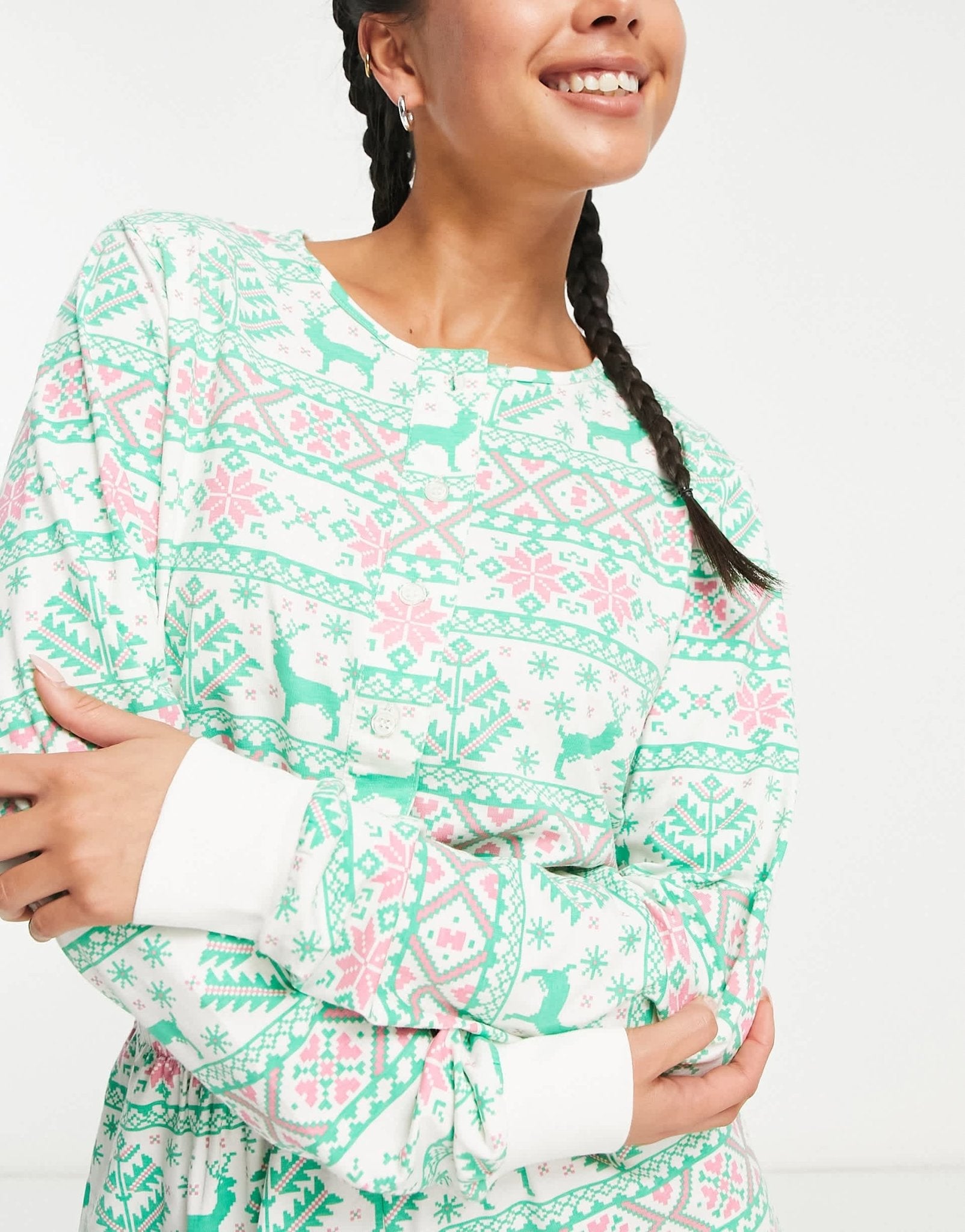 Pieces Christmas onsie in green & red stripe - ASOS Sample Sale EU Store