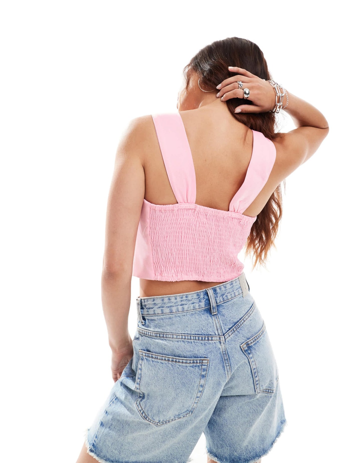 Pieces concert bow front top in pink - ASOS Sample Sale EU Store