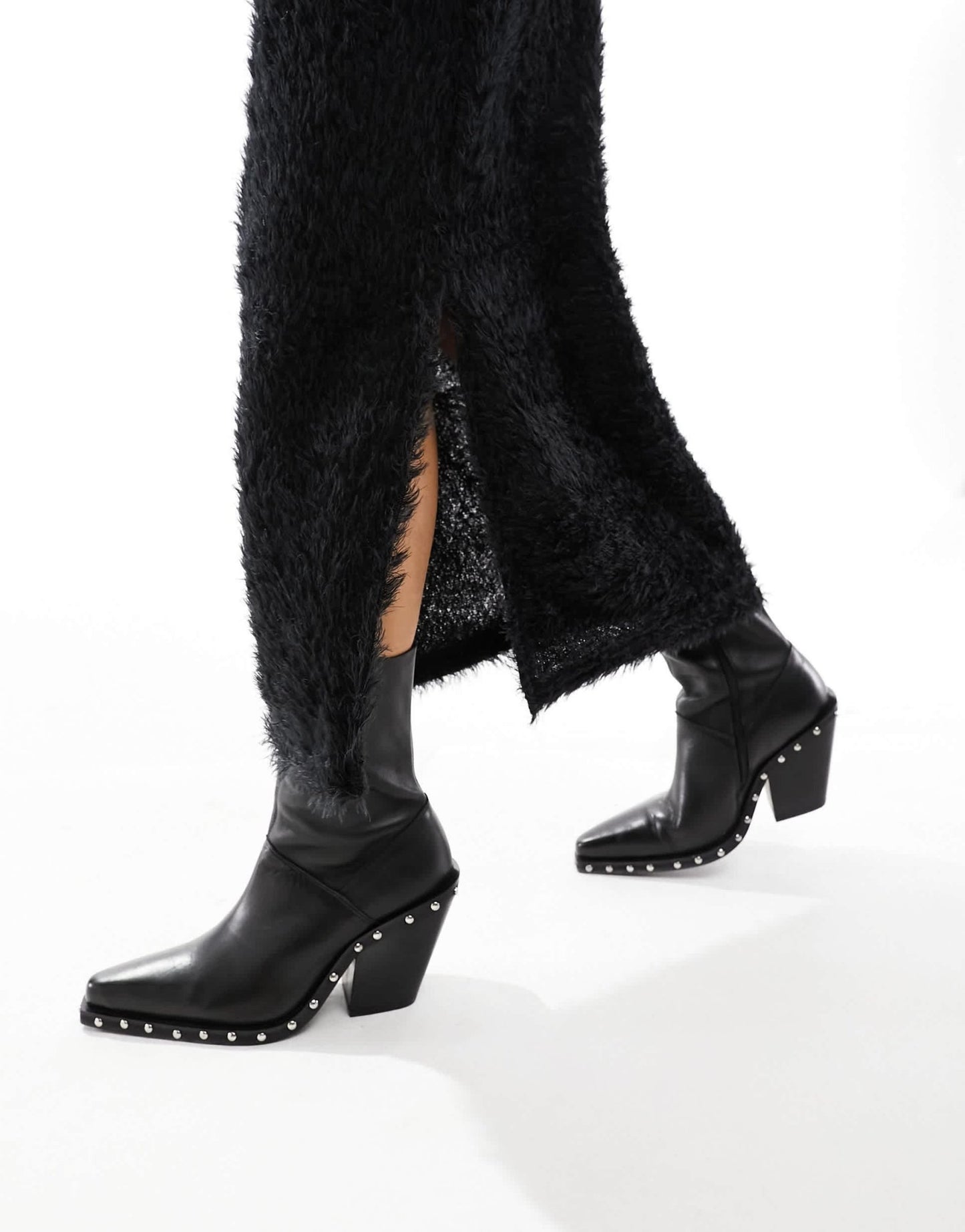 Pieces fluffy knit midi skirt co - ord in black - ASOS Sample Sale EU Store