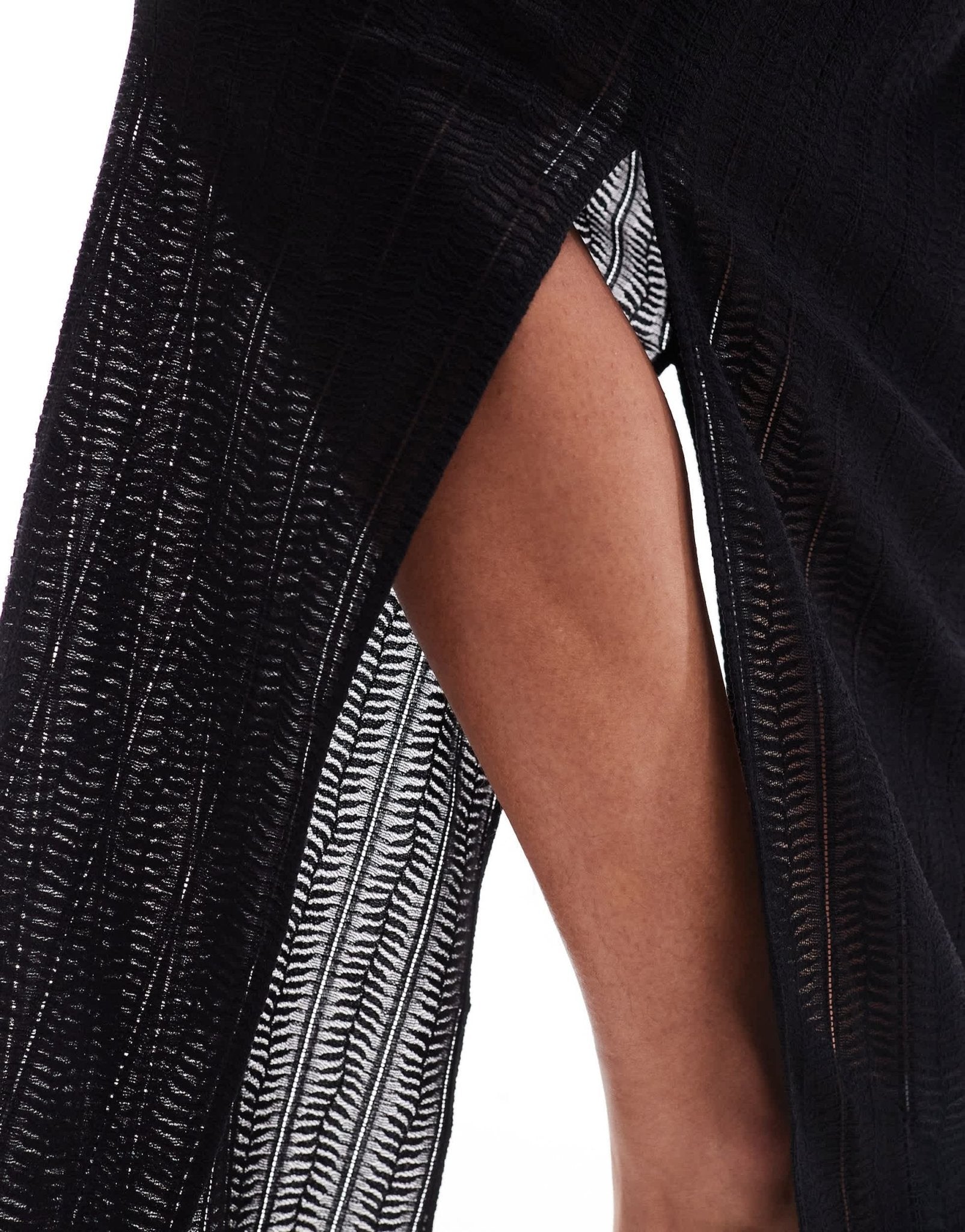 Pieces ladder lace midi skirt in black - ASOS Sample Sale EU Store