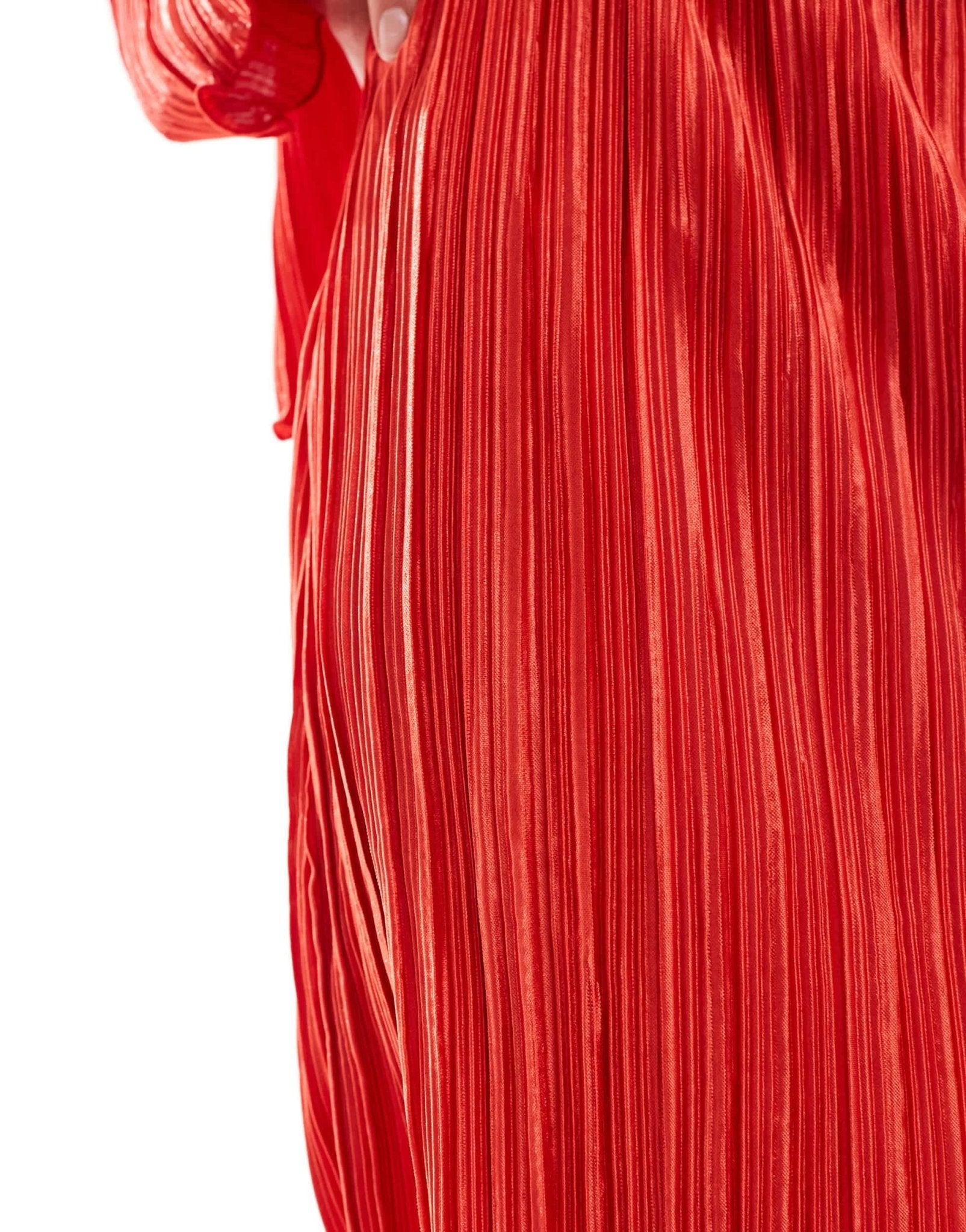 Pieces plisse mini skirt co - ord in radiant red - ASOS Sample Sale EU Store