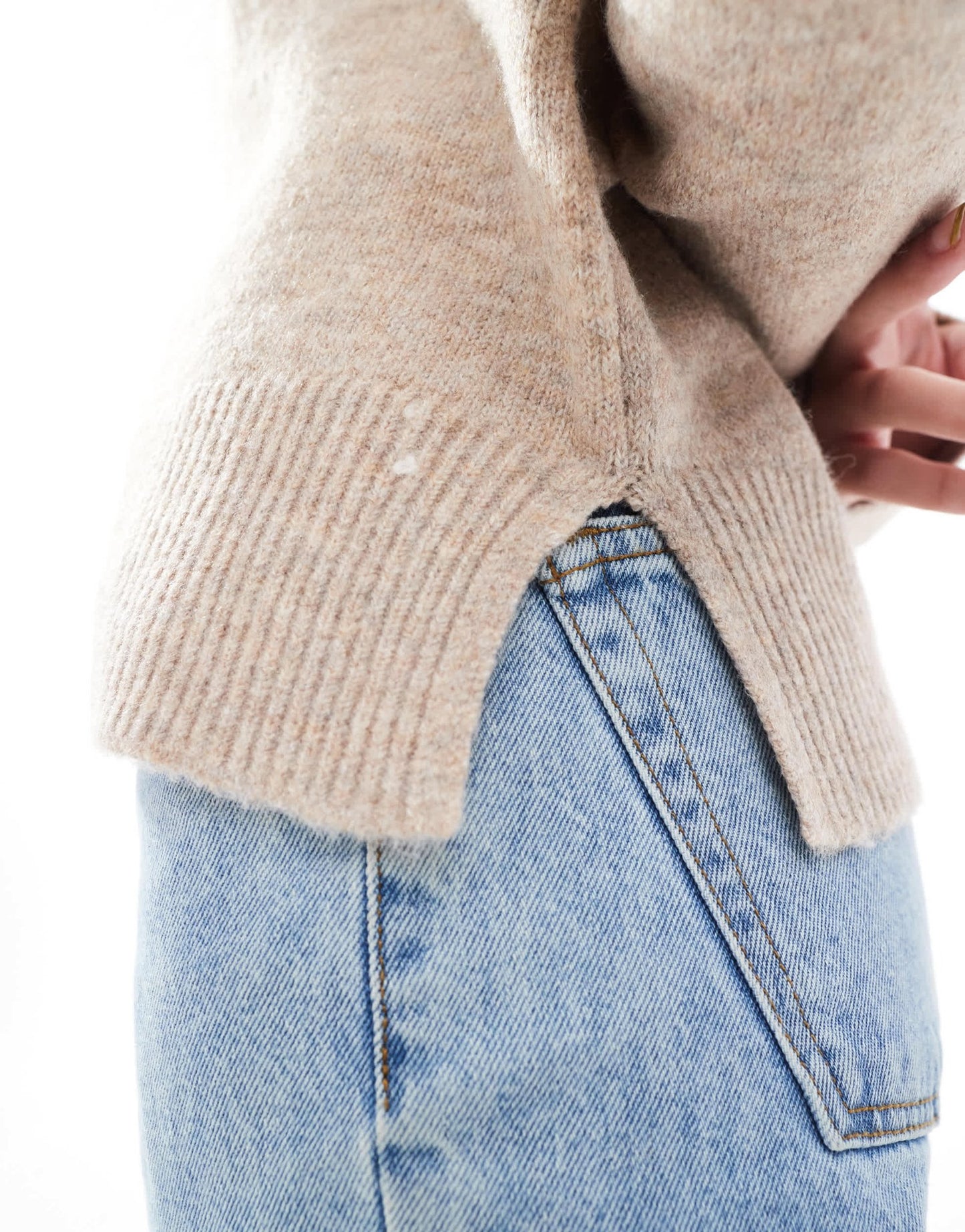 Pieces round neck jumper in stone - ASOS Sample Sale EU Store