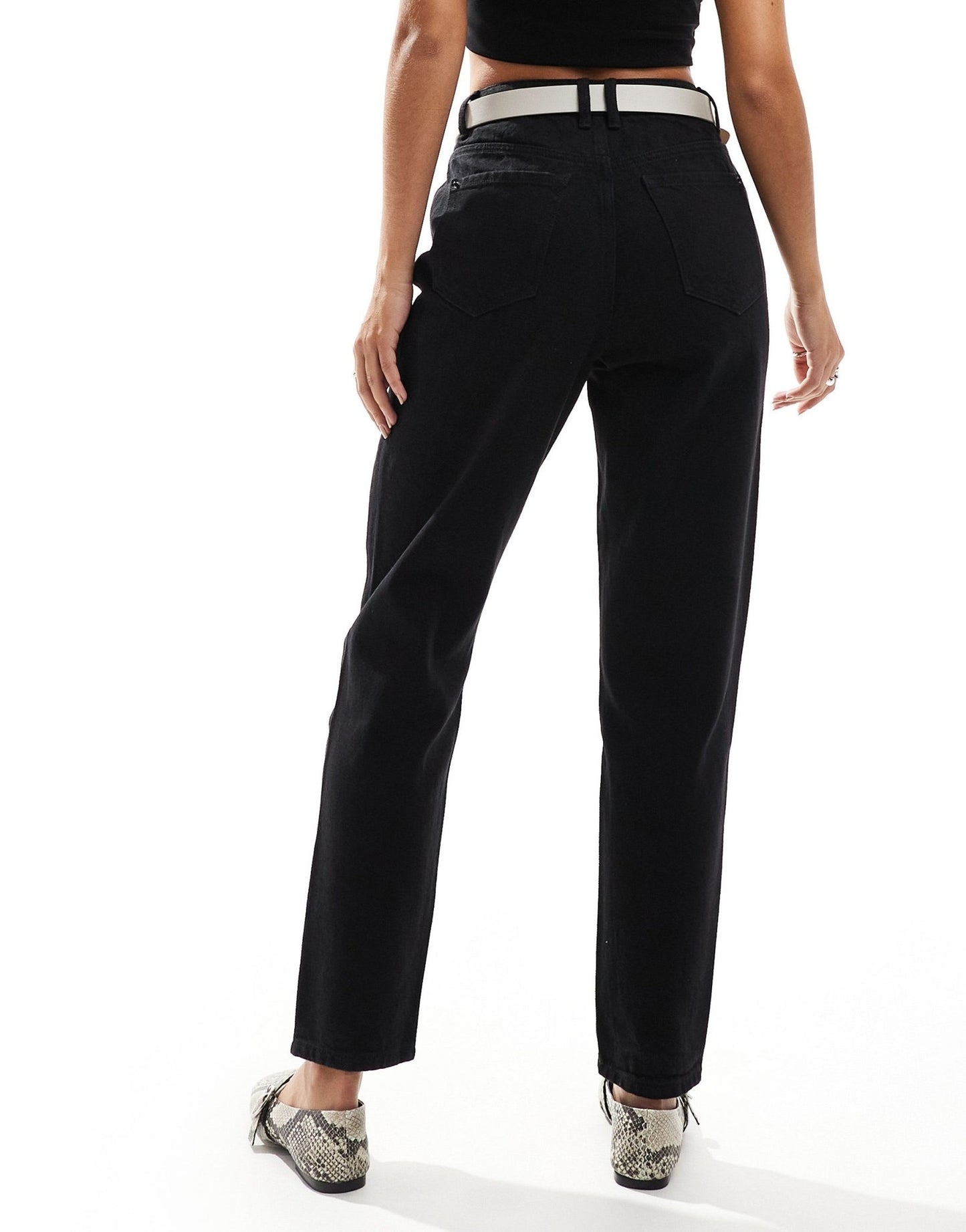 Pimkie high waisted mom jeans in black - ASOS Sample Sale EU Store