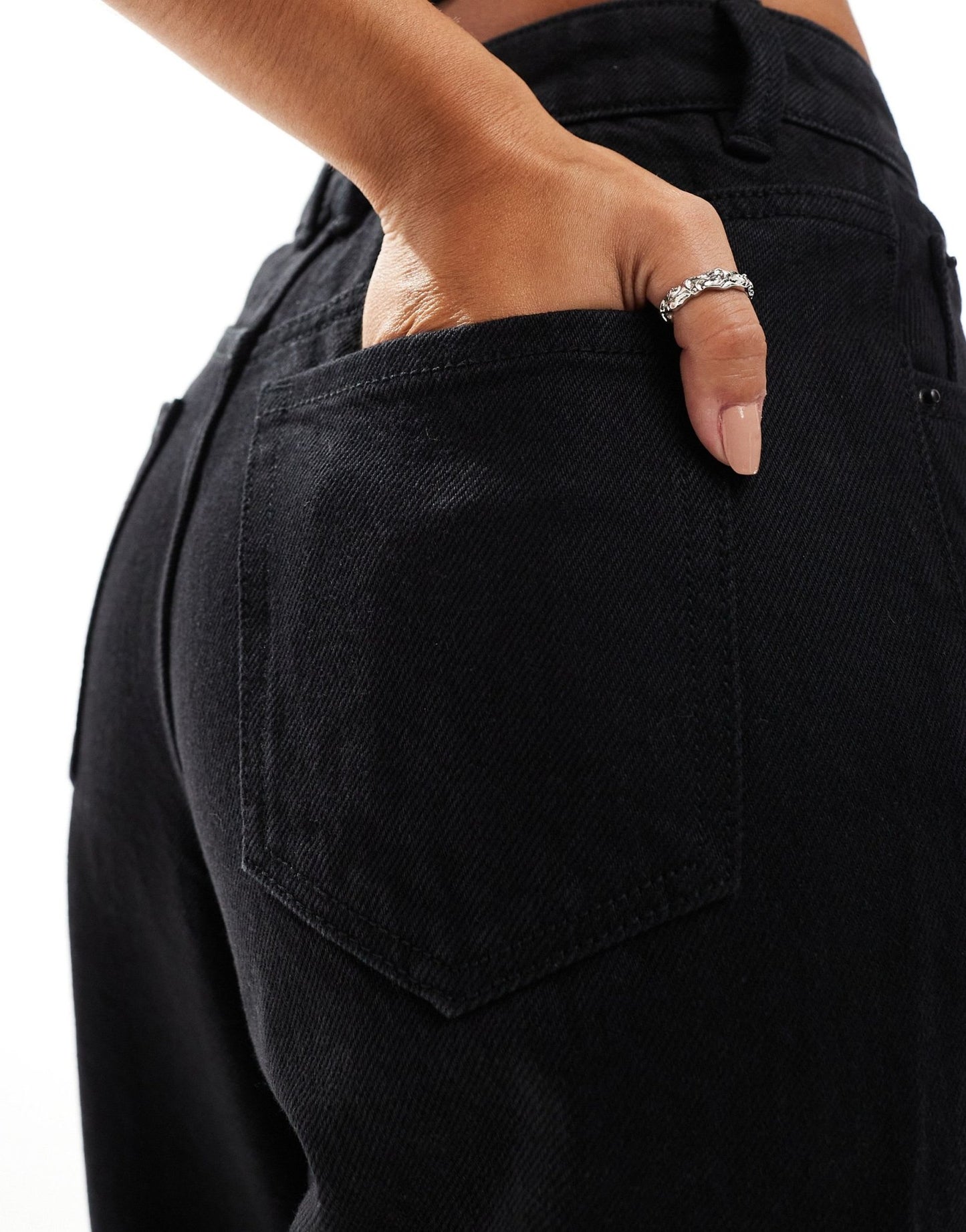 Pimkie high waisted mom jeans in black - ASOS Sample Sale EU Store