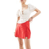 Short-jupe portefeuille en mélange de lin Pimkie en rouge