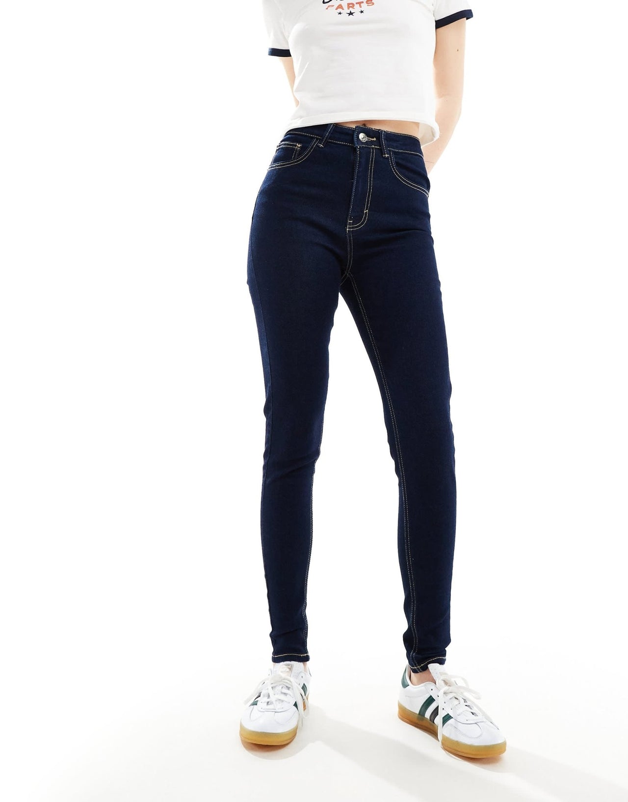 Pimkie skinny high waisted jeans in dark wash - ASOS Sample Sale EU Store