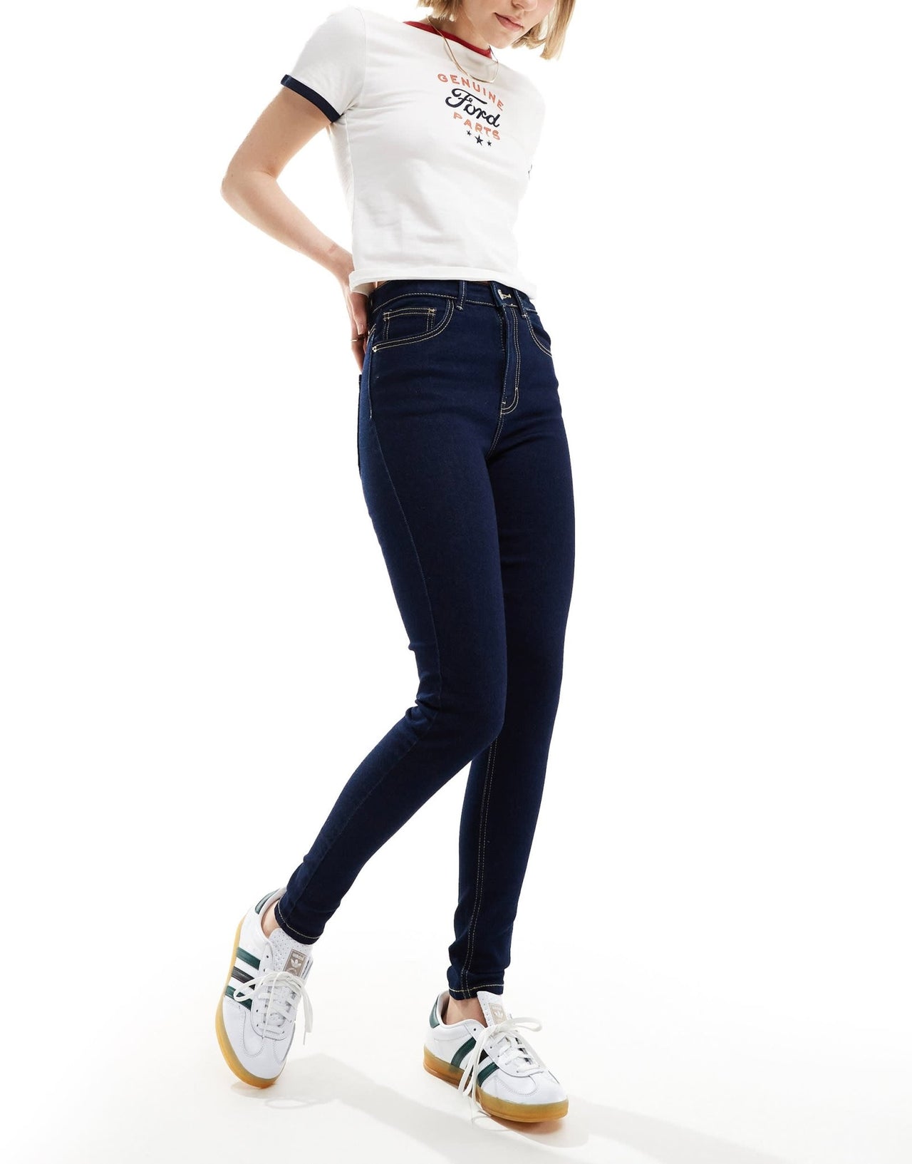 Pimkie skinny high waisted jeans in dark wash - ASOS Sample Sale EU Store