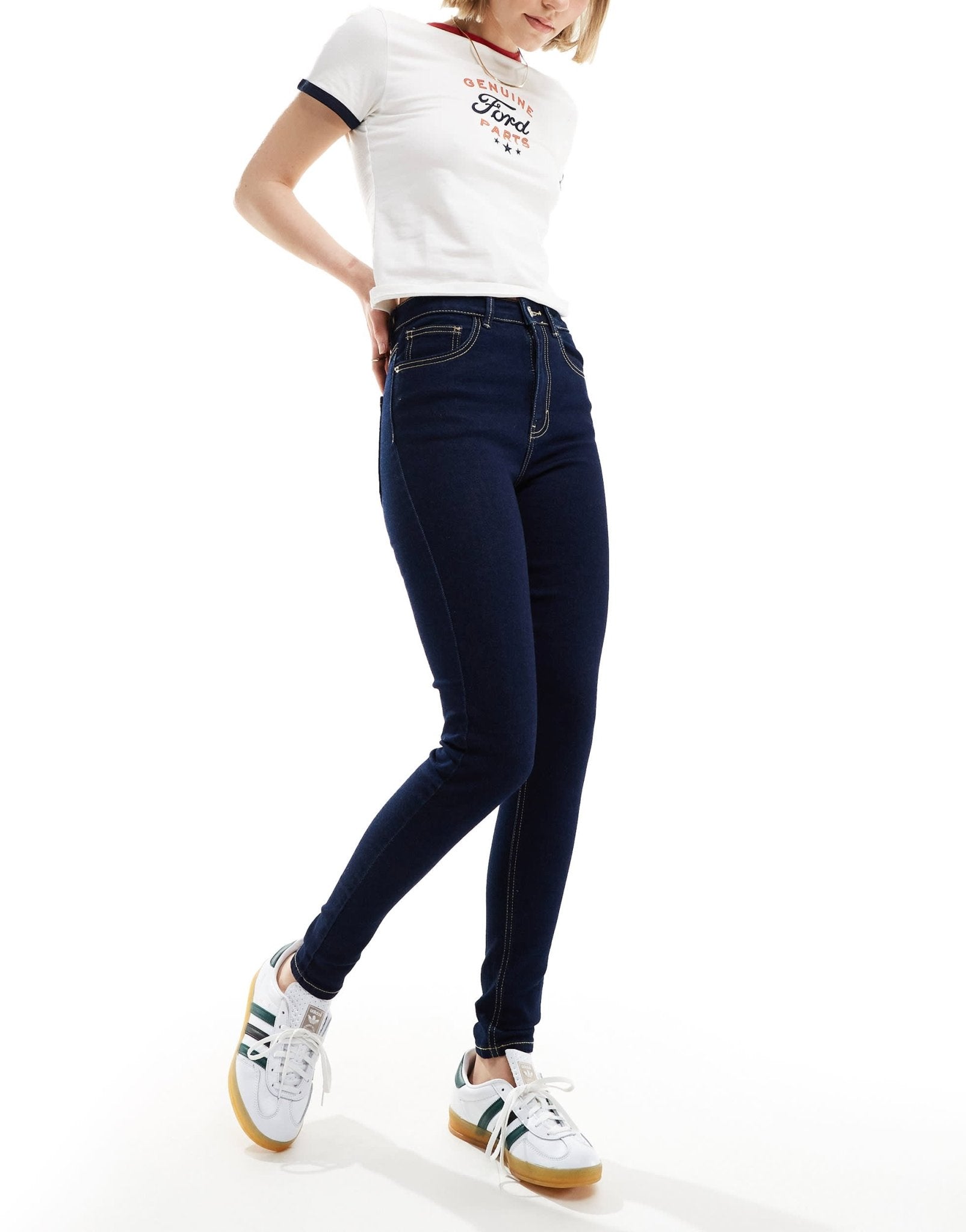 Pimkie skinny high waisted jeans in dark wash - ASOS Sample Sale EU Store