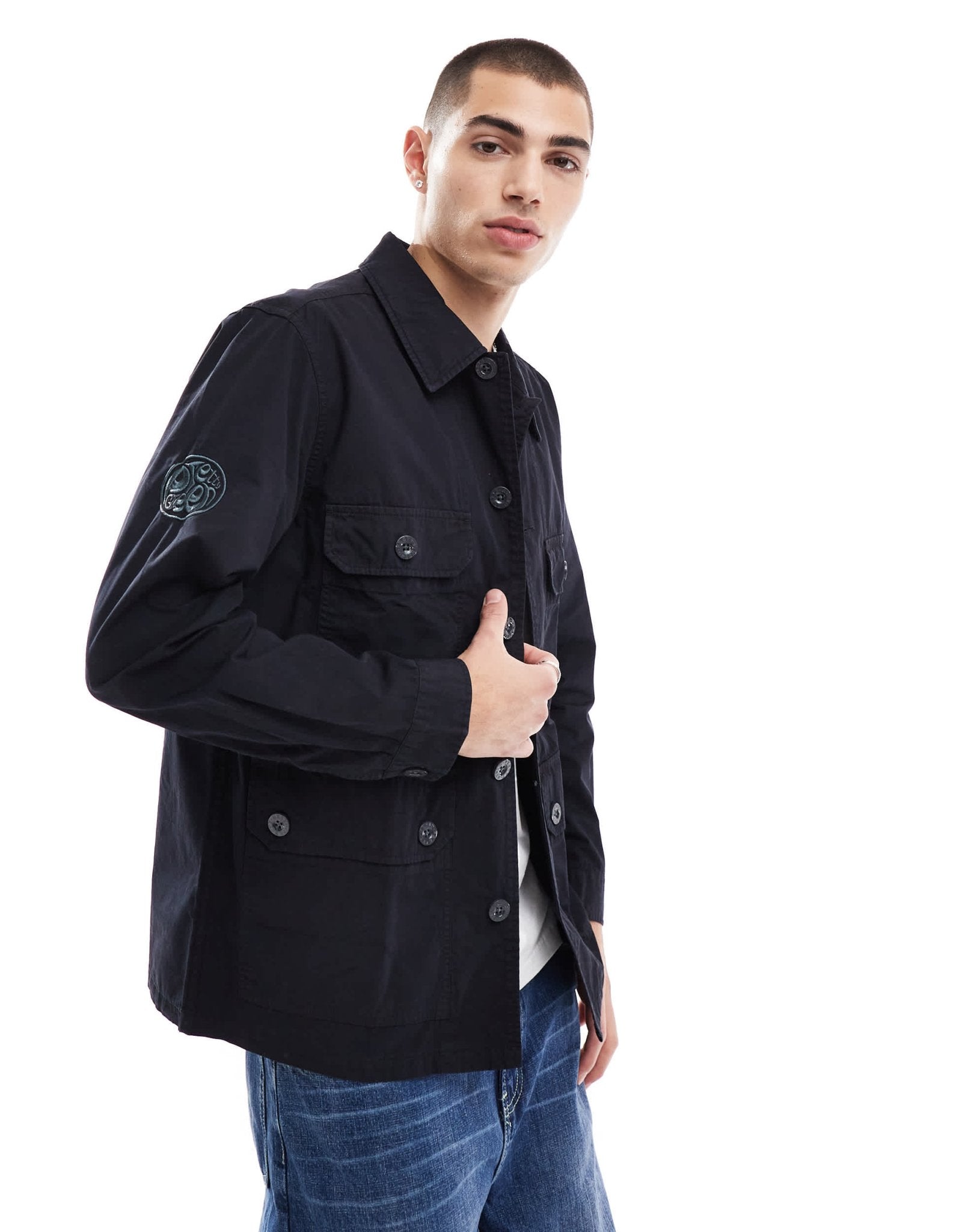 Pretty Green overshirt in black - ASOS Sample Sale EU Store