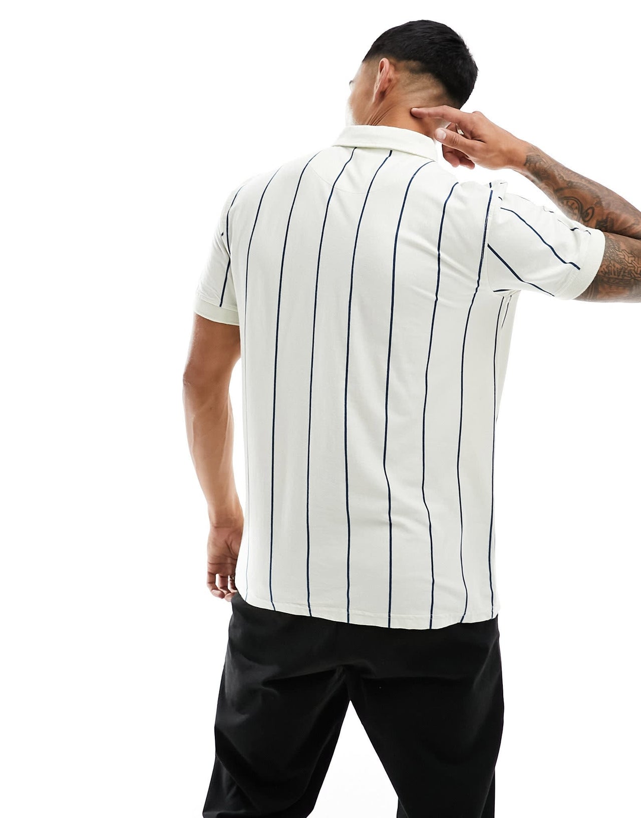 Pretty Green vega pinstripe polo shirt in beige - ASOS Sample Sale EU Store