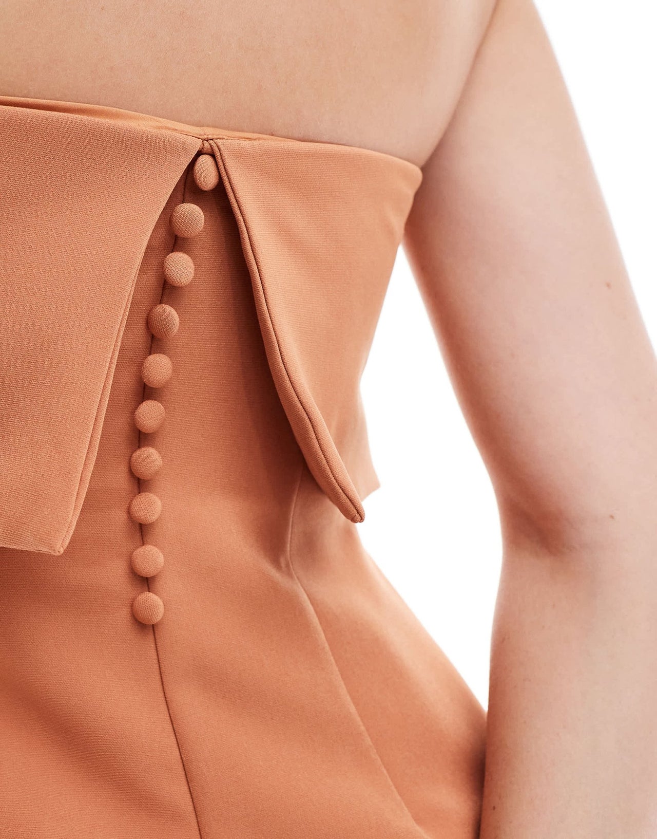 Pretty Lavish Bridesmaid bandeau overlay maxi dress in cinnamon - ASOS Sample Sale EU Store