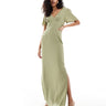 Robe maxi en mousseline à manches volantées Pretty Lavish Bridesmaid en olive