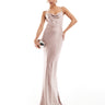 Pretty Lavish Bridesmaid Keisha satin cowl neck maxi dress in amethyst