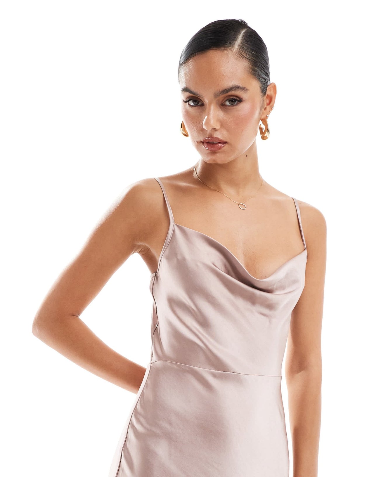 Pretty Lavish Bridesmaid Keisha satin cowl neck maxi dress in amethyst - ASOS Sample Sale EU Store