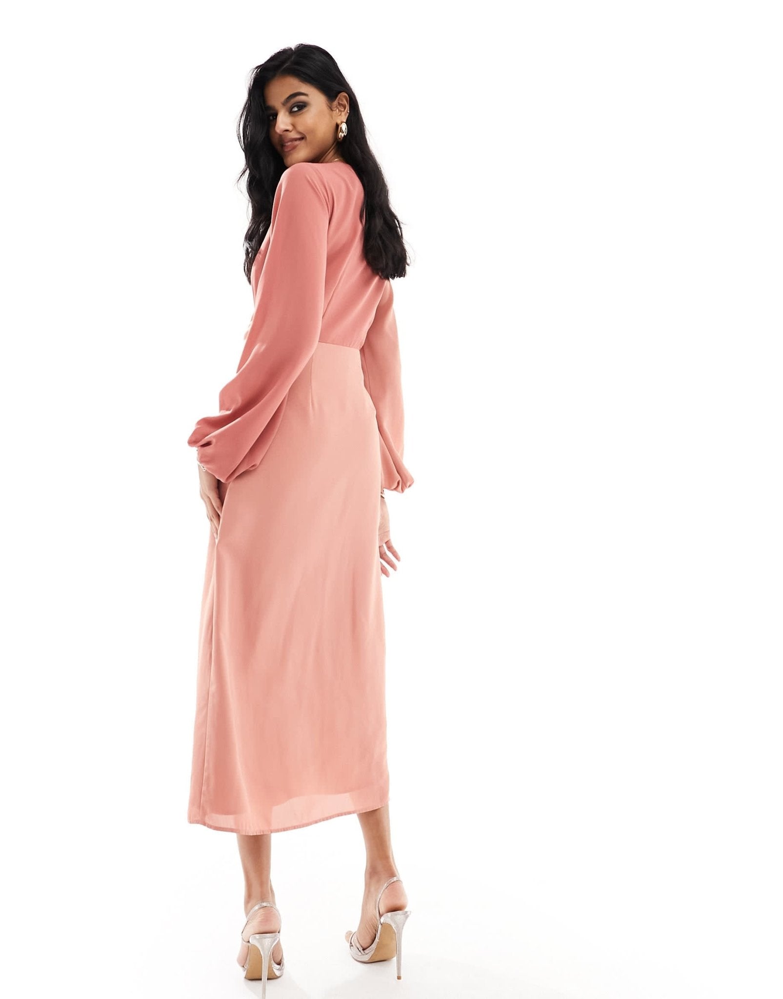 Pretty Lavish contrast knot front midaxi dress in terracotta - ASOS Sample Sale EU Store