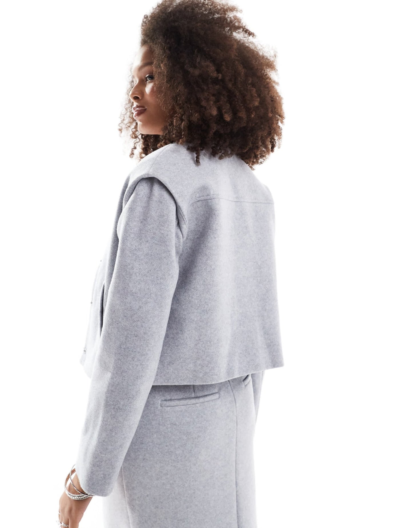 Pretty Lavish cropped boxy jacket in grey - ASOS Sample Sale EU Store