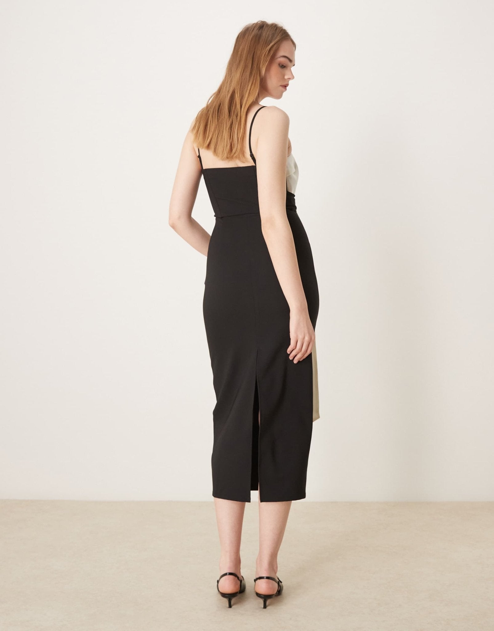 Pretty Lavish extreme contrast bow midaxi dress in black and cream - ASOS Sample Sale EU Store