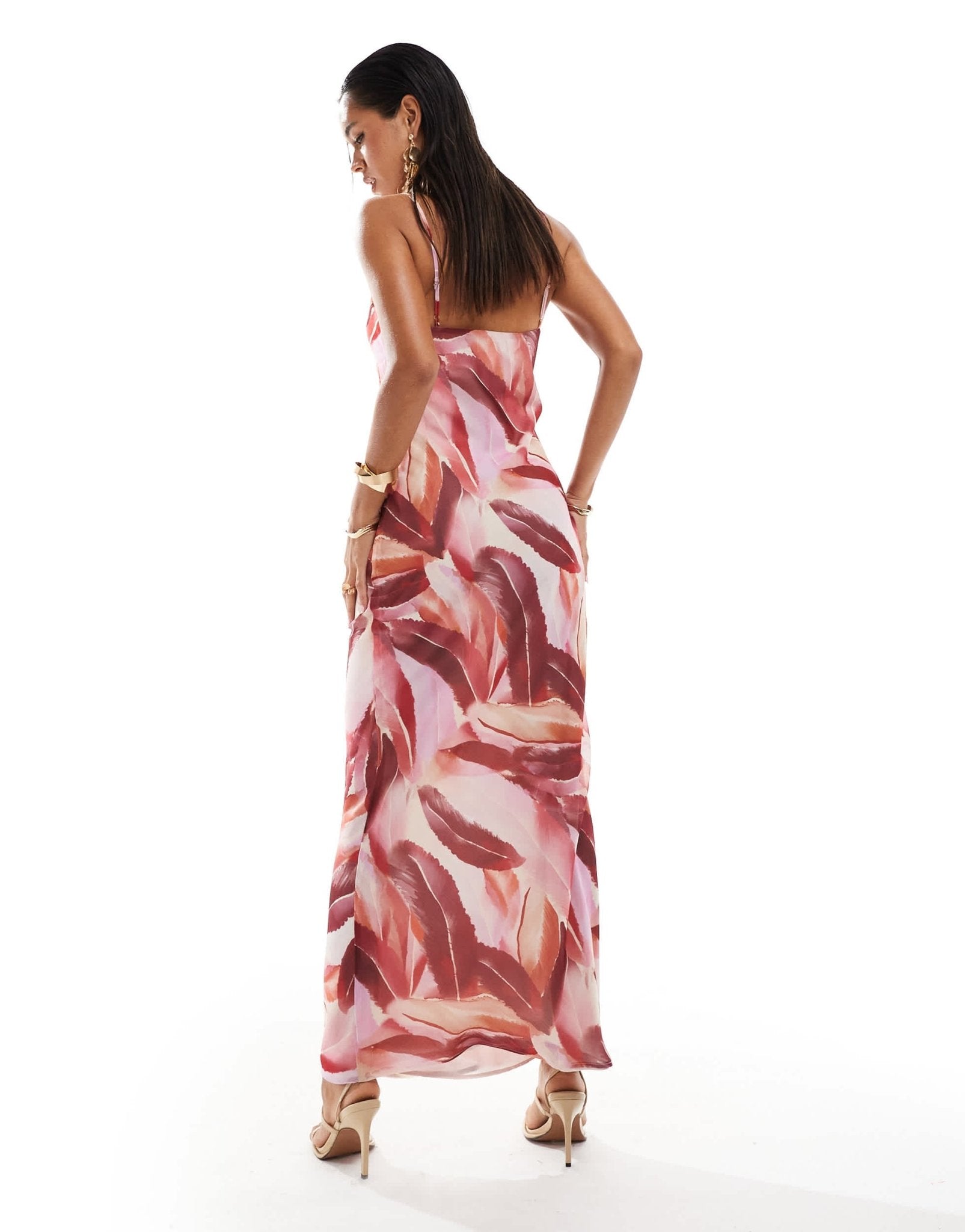 Pretty Lavish Keisha cowl neck maxi dress in feather print - ASOS Sample Sale EU Store
