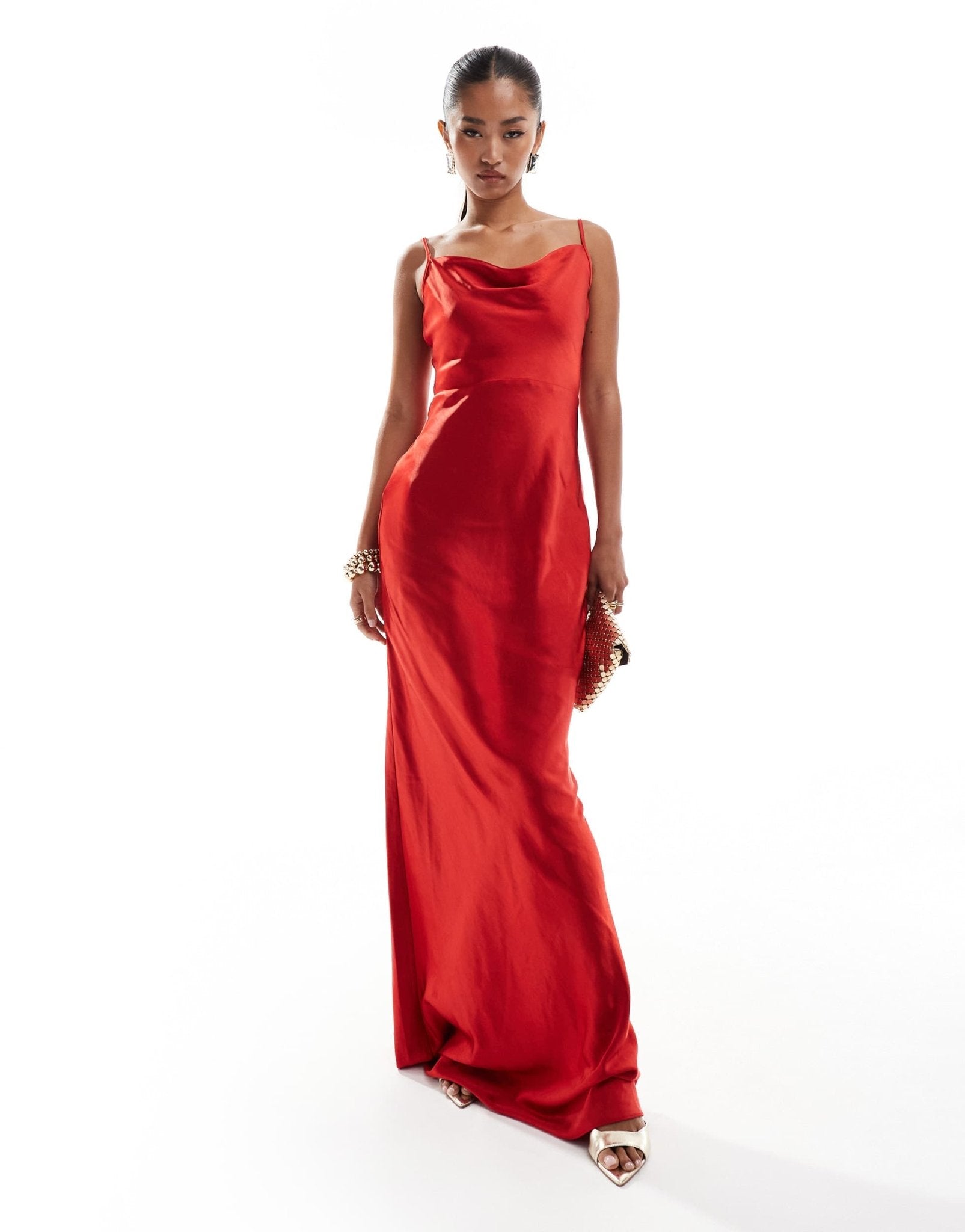 Pretty Lavish Keisha satin maxi dress in red - ASOS Sample Sale EU Store