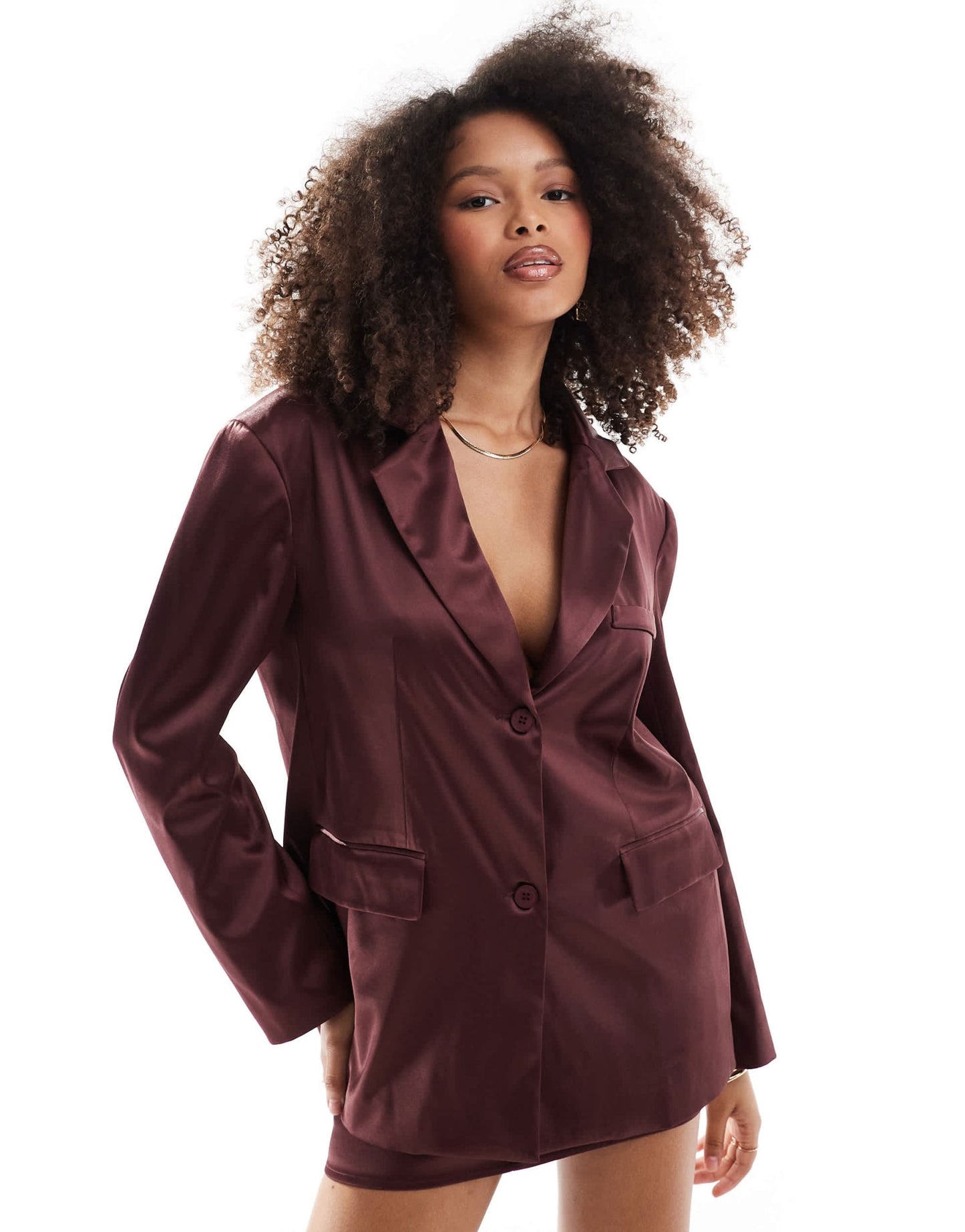 Pretty Lavish oversized premium blazer co ord in burgundy - ASOS Sample Sale EU Store