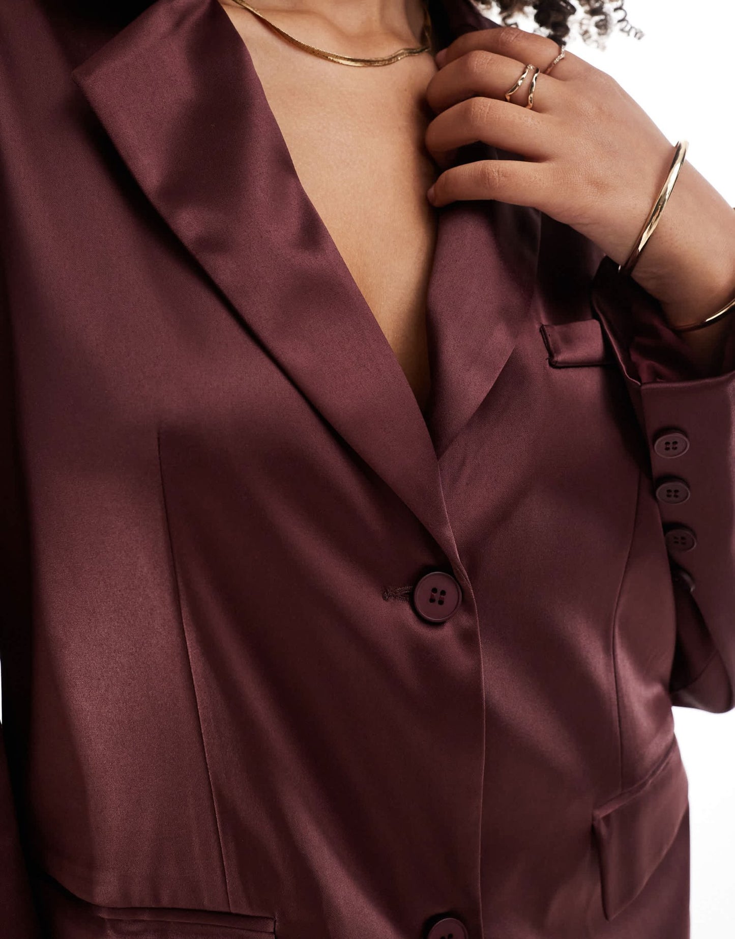 Pretty Lavish oversized premium blazer co ord in burgundy - ASOS Sample Sale EU Store