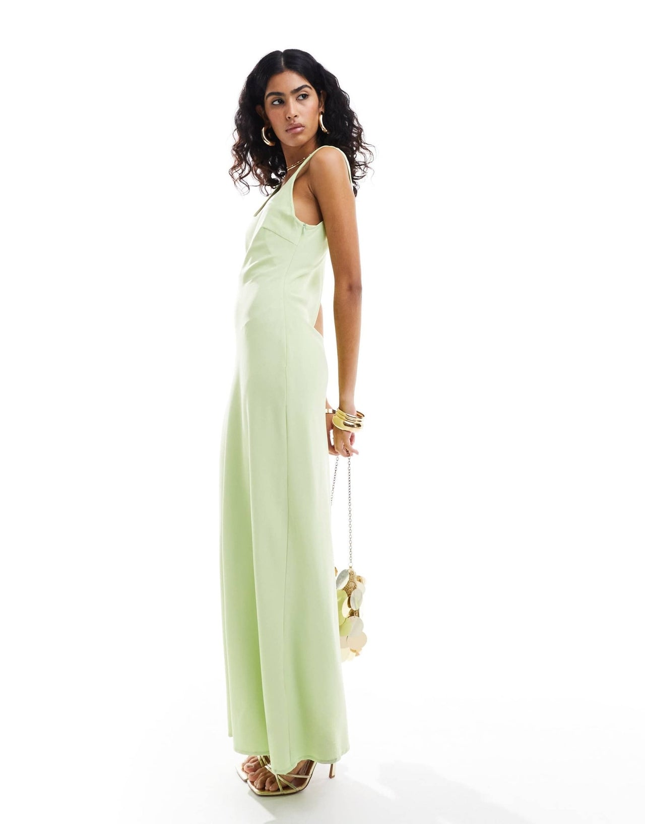 Pretty Lavish satin maxi dress in pistachio - ASOS Sample Sale EU Store