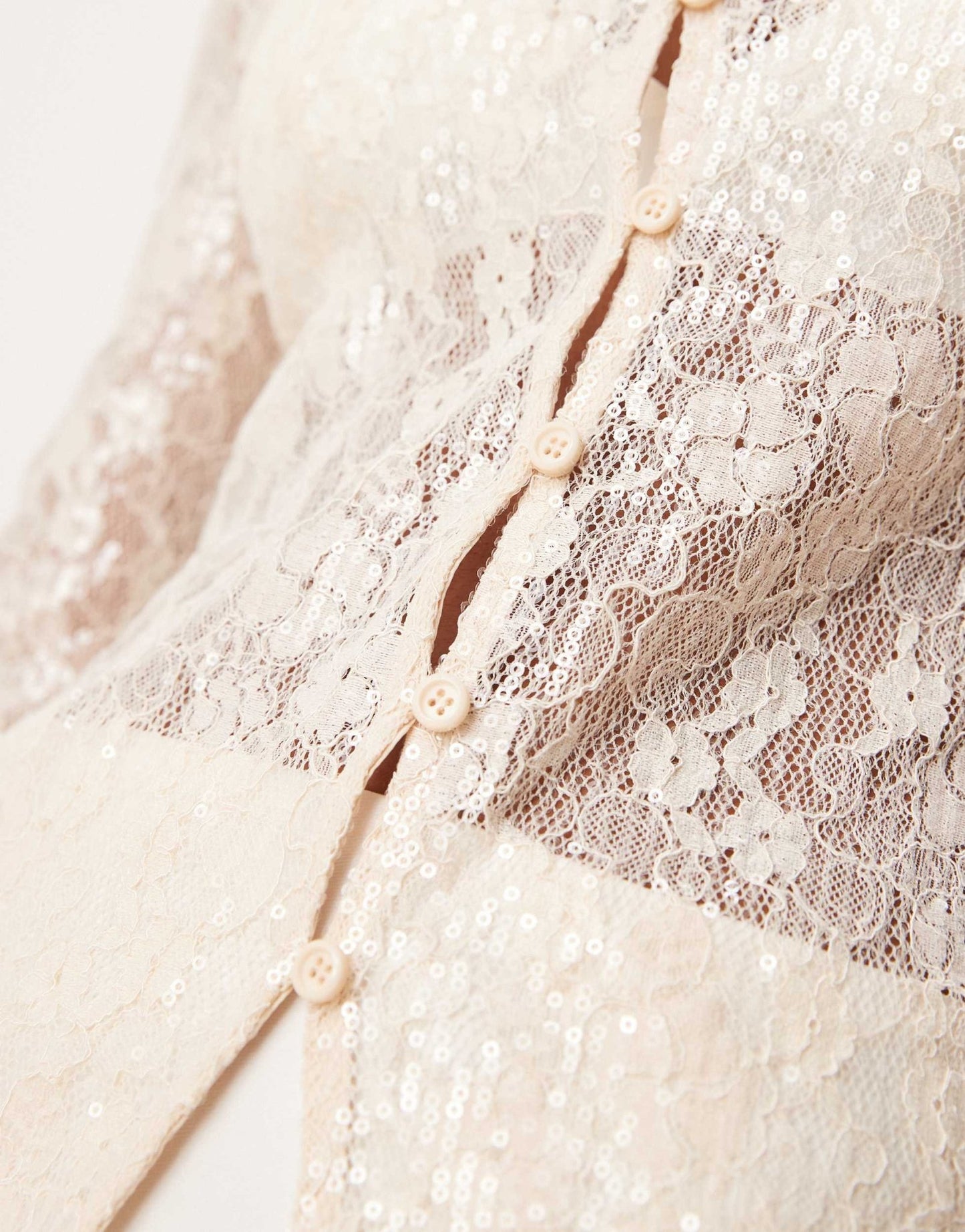 Pretty Lavish sequin lace cardigan in oyster - ASOS Sample Sale EU Store