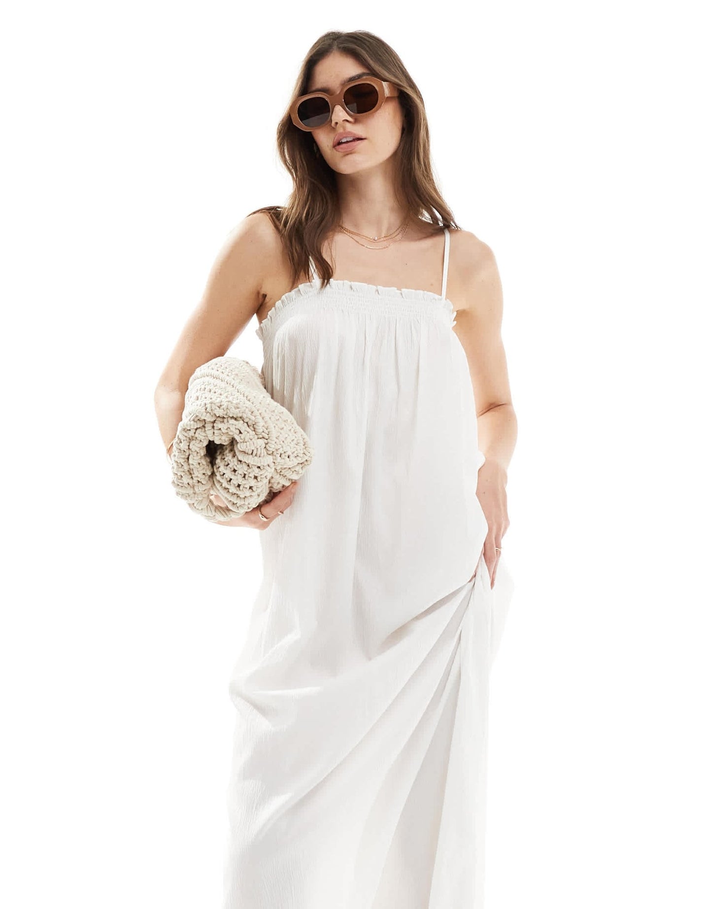 Pretty Lavish strappy oversized midaxi dress in cream - ASOS Sample Sale EU Store