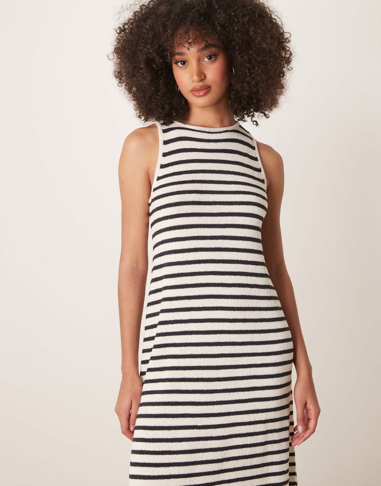 Pretty Lavish stripe knit midaxi dress in cream and navy - ASOS Sample Sale EU Store