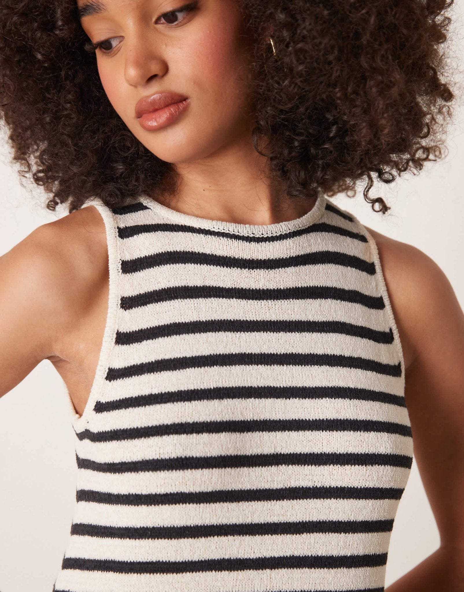 Pretty Lavish stripe knit midaxi dress in cream and navy - ASOS Sample Sale EU Store