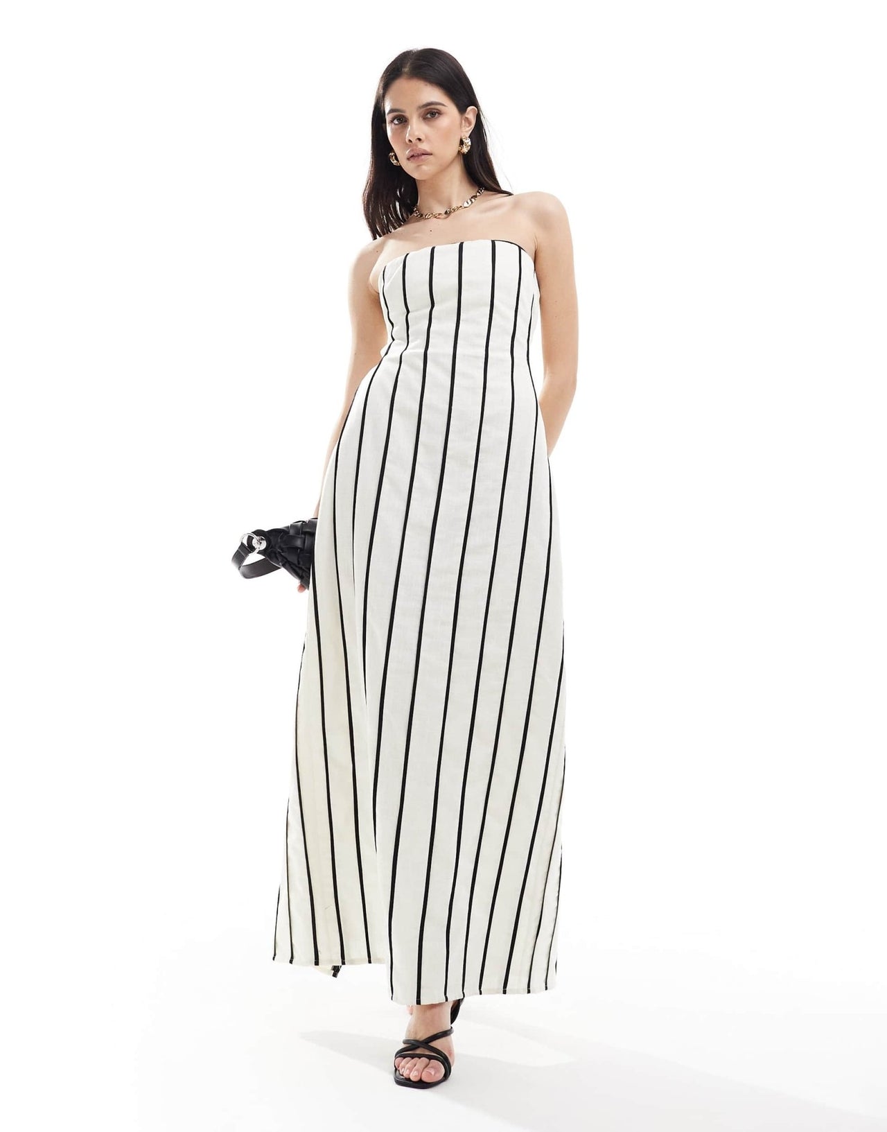 Pretty Lavish striped bandeau midaxi dress in cream stripe - ASOS Sample Sale EU Store